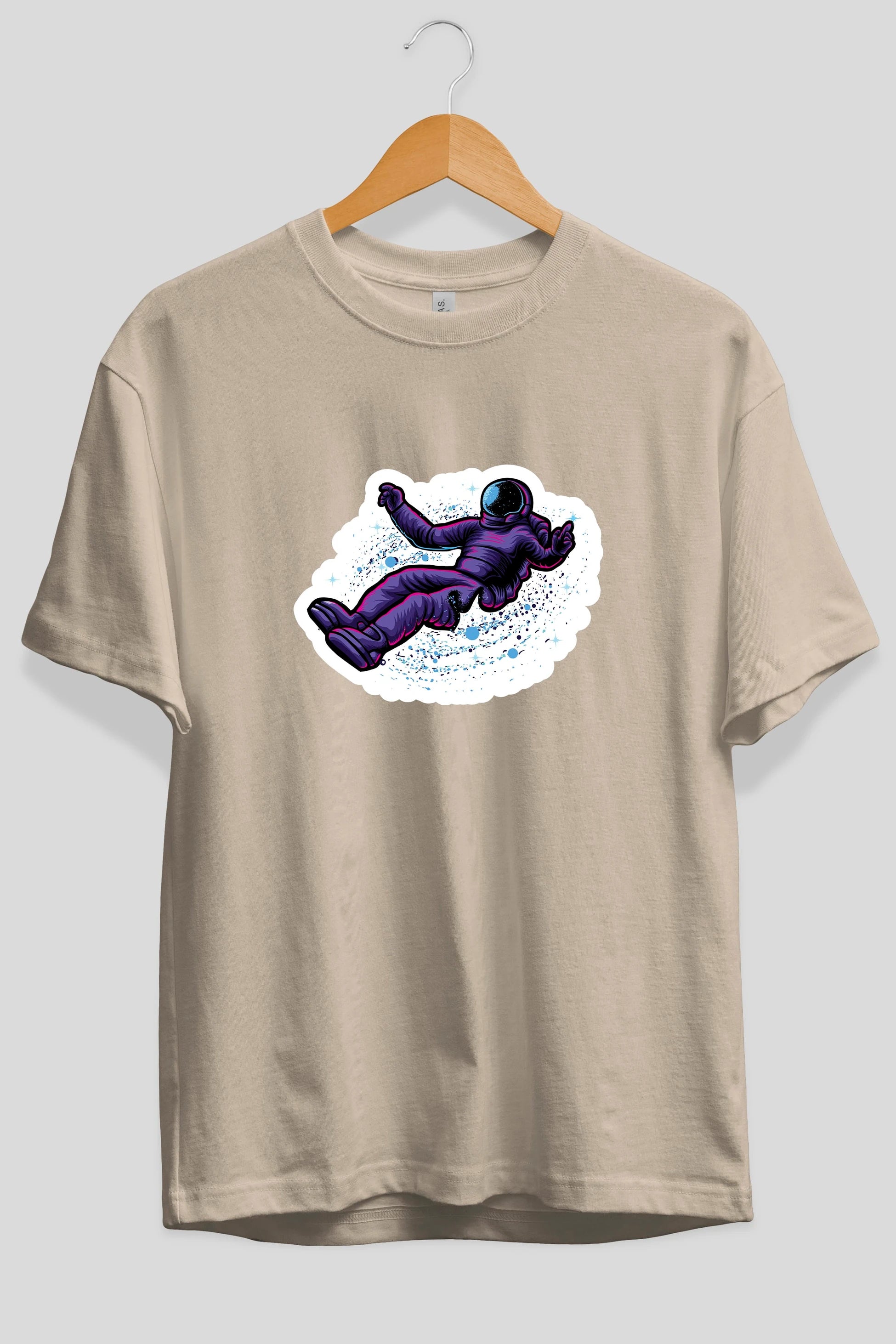 Having fun in outer space sticker Ön Baskılı Oversize t-shirt Erkek Kadın Unisex
