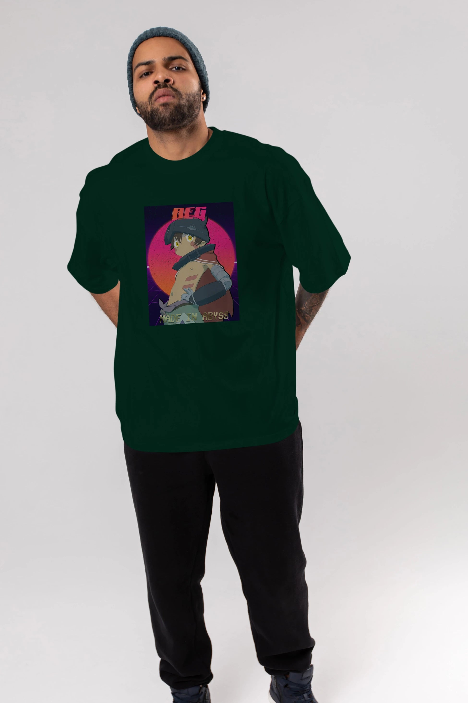 Reg 7 Anime Ön Baskılı Oversize t-shirt %100 pamuk Erkek Kadın Unisex