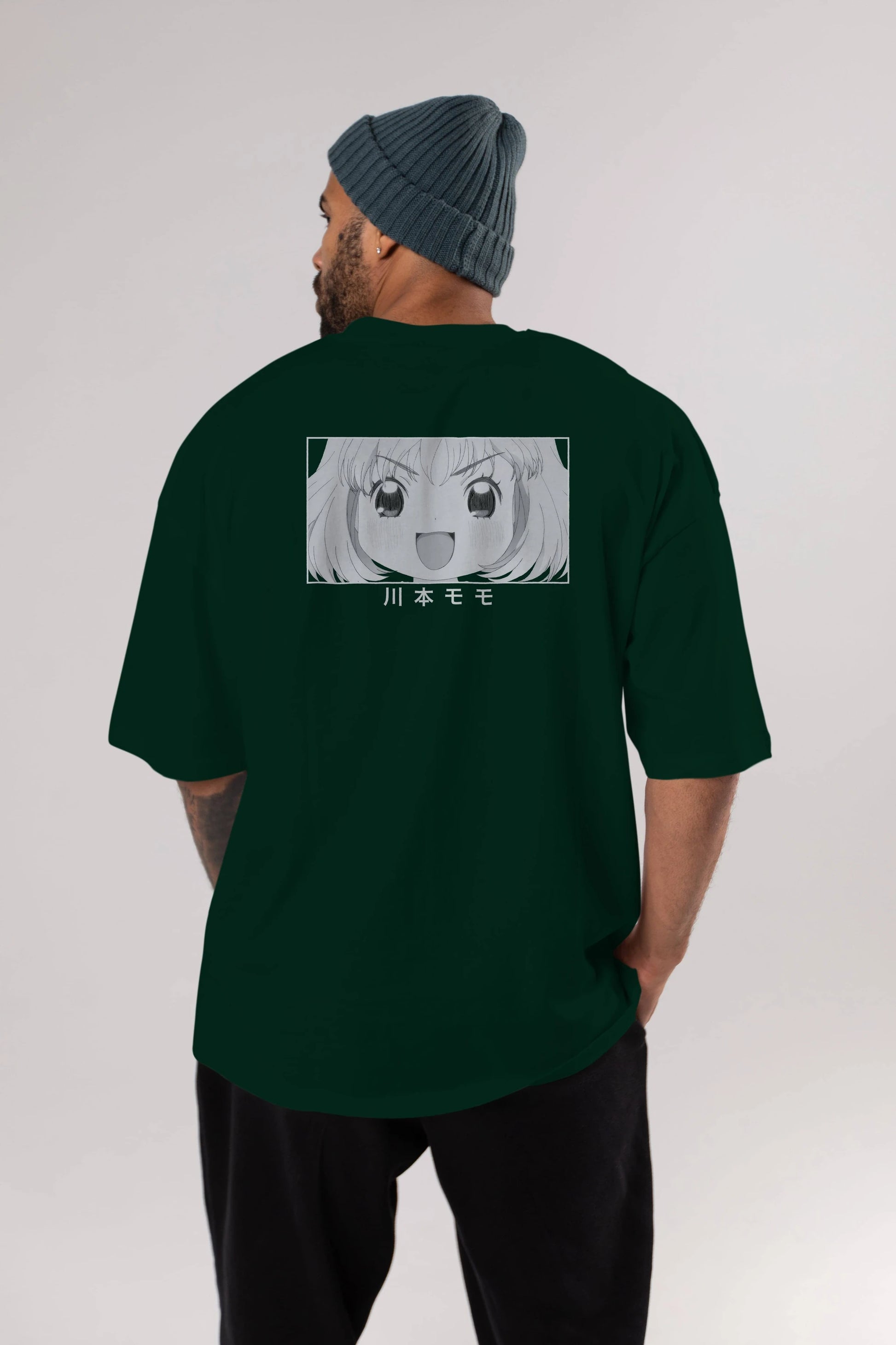 Momo Kawamoto 1 Anime Arka Baskılı Oversize t-shirt Erkek Kadın Unisex