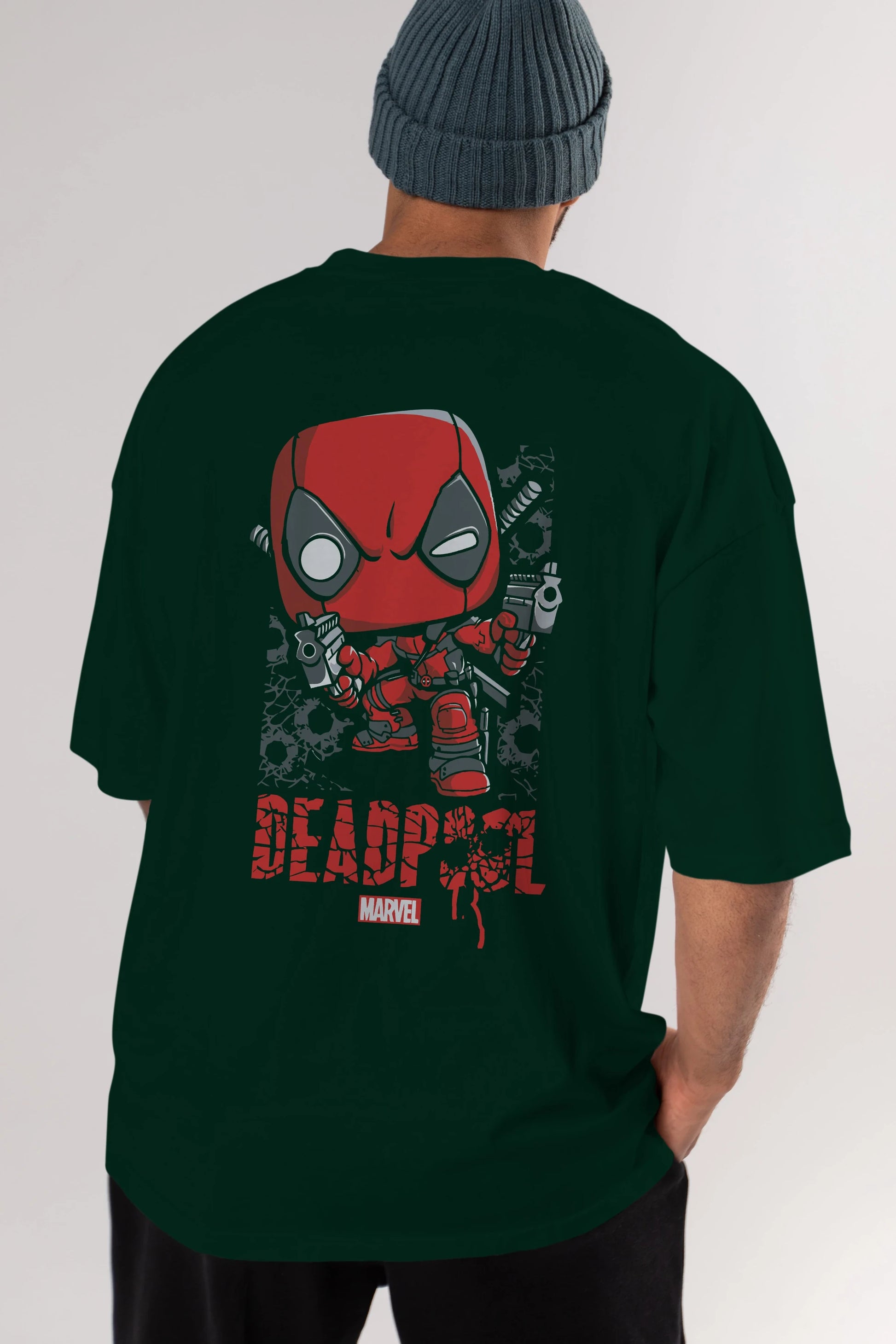 Deadpool (8) Arka Baskılı Oversize t-shirt Erkek Kadın Unisex %100 Pamuk Bisiklet Yaka tişort