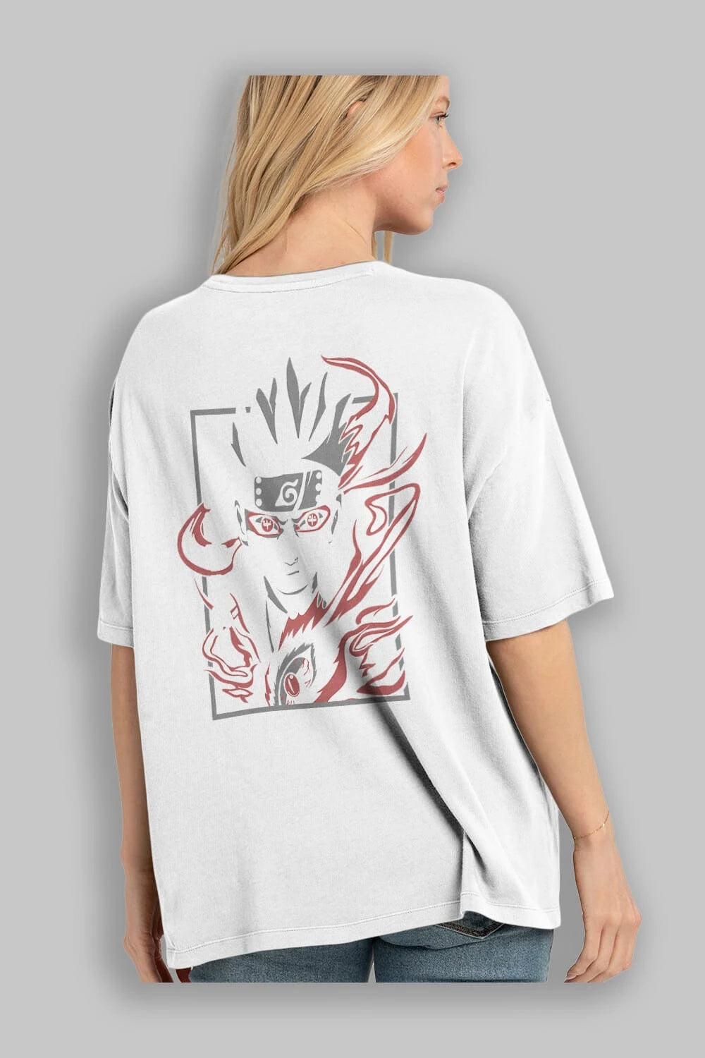 NarutoMod Anime Arka Baskılı Oversize t-shirt Erkek Kadın Unisex