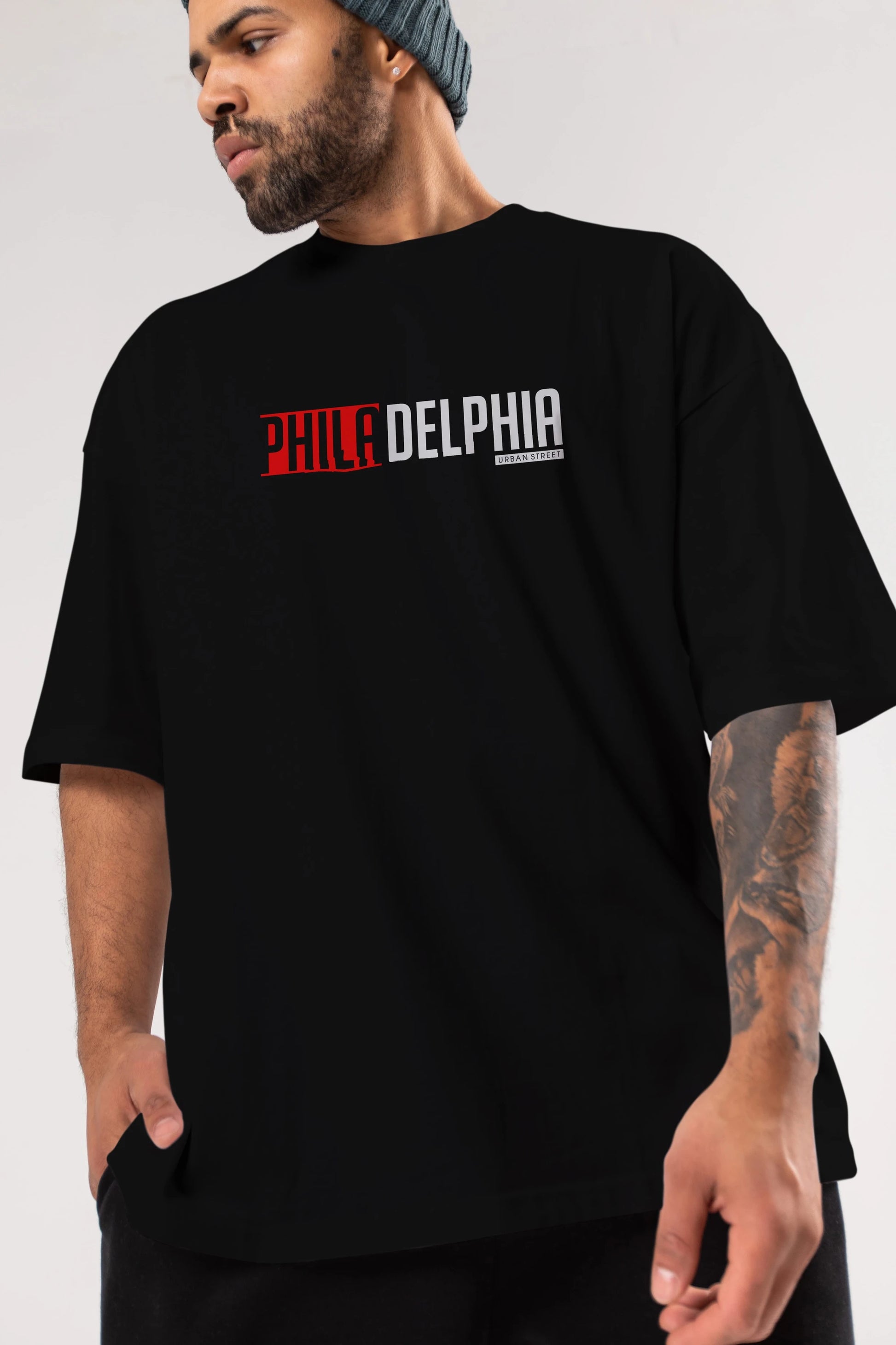 Philadelphia Ön Baskılı Oversize t-shirt Erkek Kadın Unisex