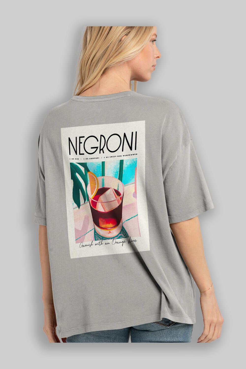 Negroni 4 Arka Baskılı Oversize t-shirt Erkek Kadın Unisex %100 Pamuk Bisiklet Yaka tişort