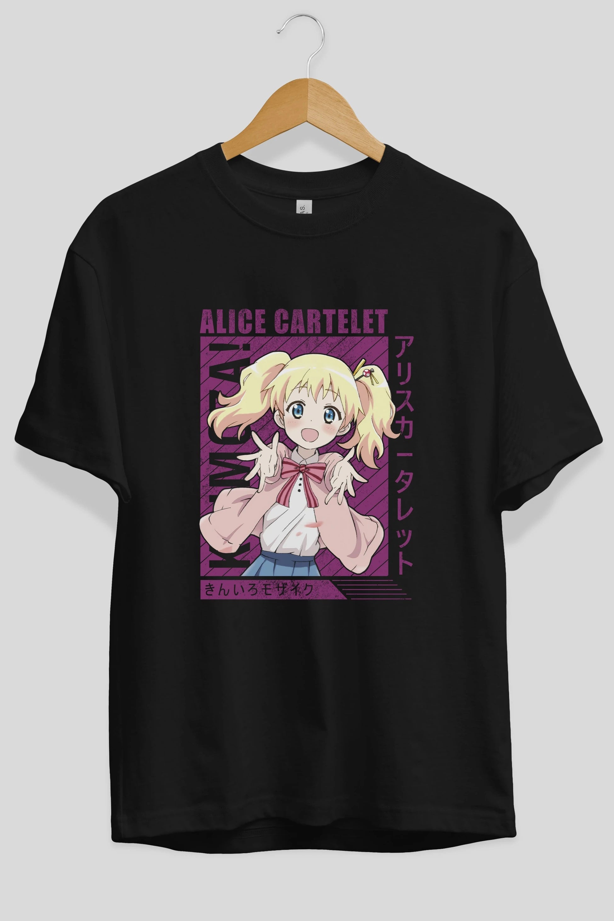 Alice Cartelet 12 Anime Ön Baskılı Oversize t-shirt %100 pamuk Erkek Kadın Unisex