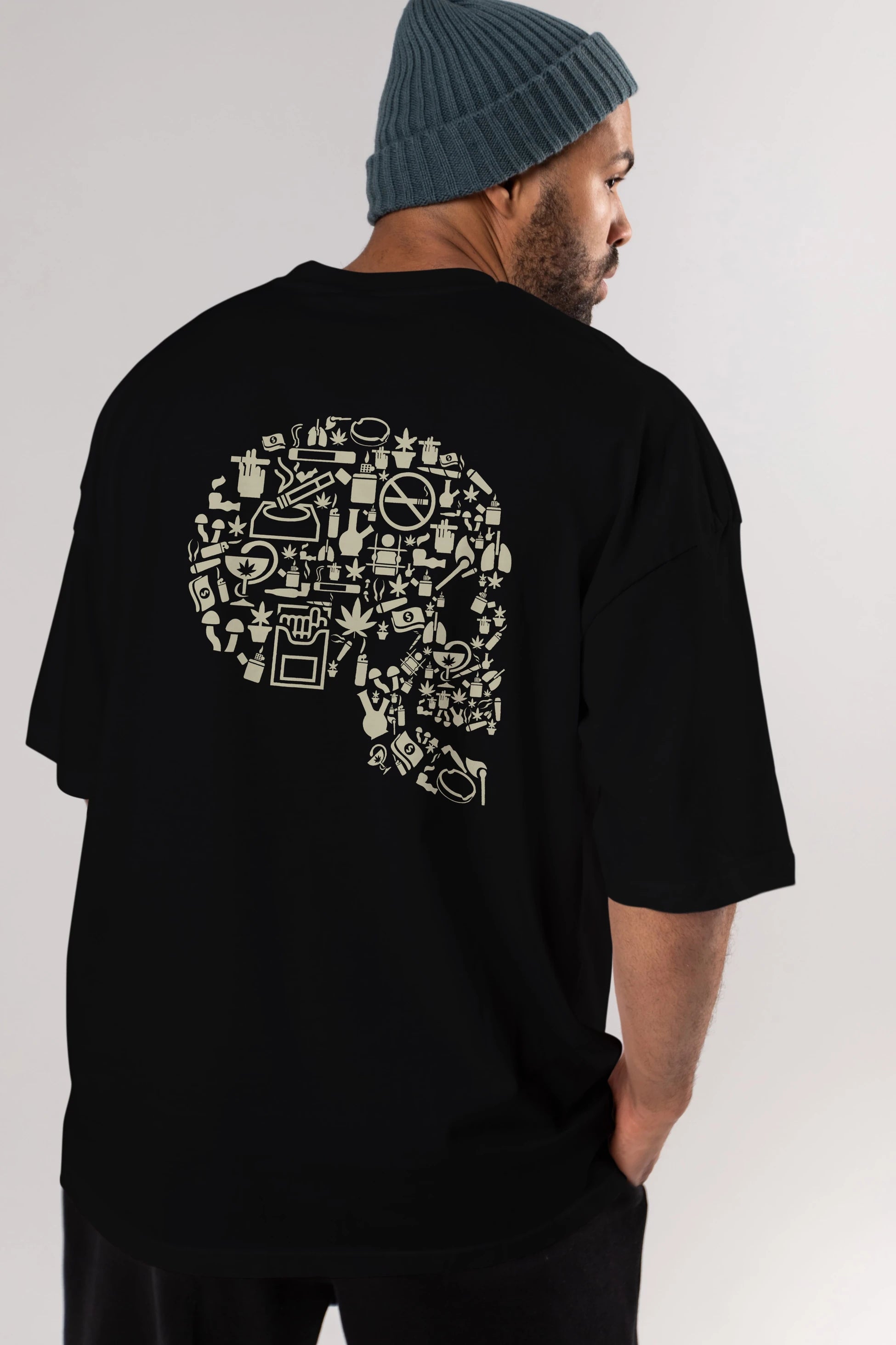 Smoking Kills Arka Baskılı Oversize t-shirt %100 pamuk Erkek Kadın Unisex