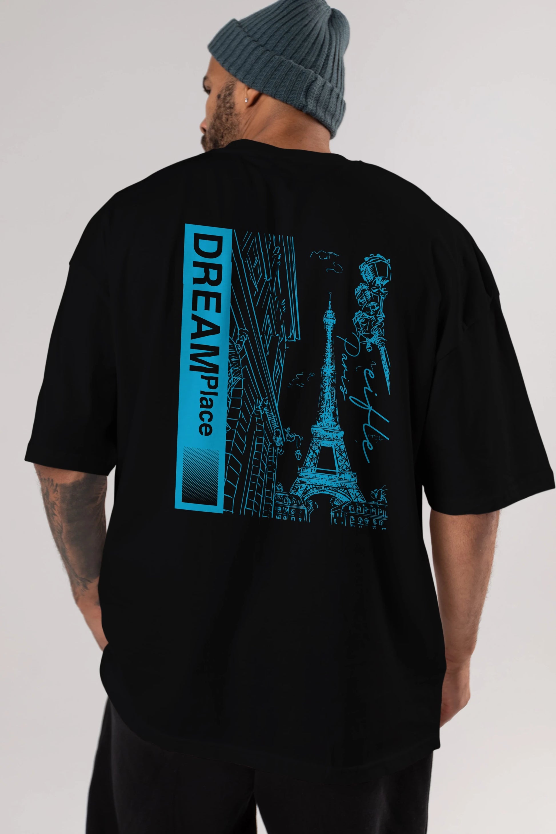 Dream Place Arka Baskılı Oversize t-shirt Erkek Kadın Unisex