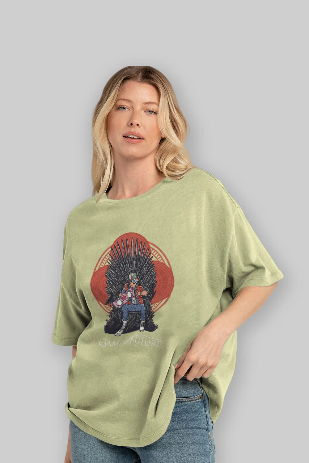 Game Of Future Ön Baskılı Oversize t-shirt Erkek Kadın Unisex %100 Pamuk tişort