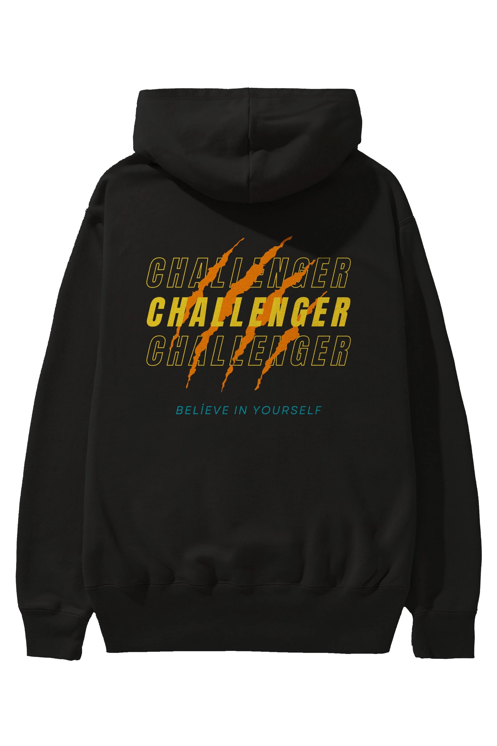 Challenger Yazılı Arka Baskılı Oversize Hoodie Kapüşonlu Sweatshirt Erkek Kadın Unisex