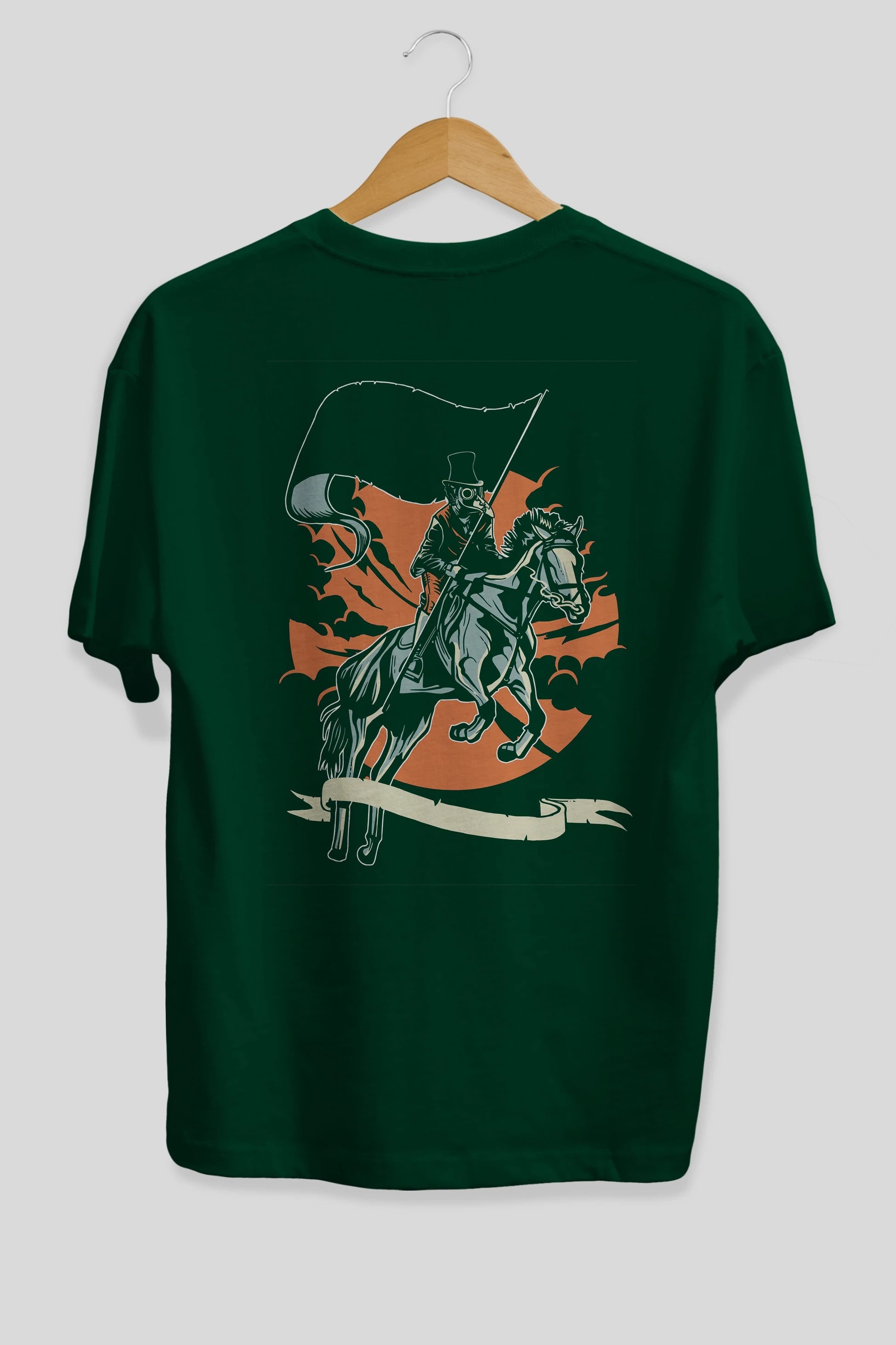 Plague Doctor Arka Baskılı Oversize t-shirt Erkek Kadın Unisex %100 Pamuk
