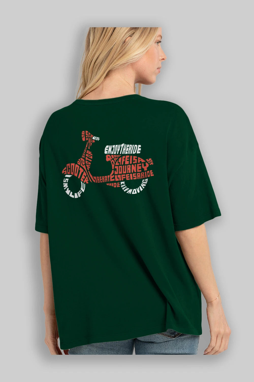 Enjoy The Ride Arka Baskılı Oversize t-shirt %100 pamuk Erkek Kadın Unisex