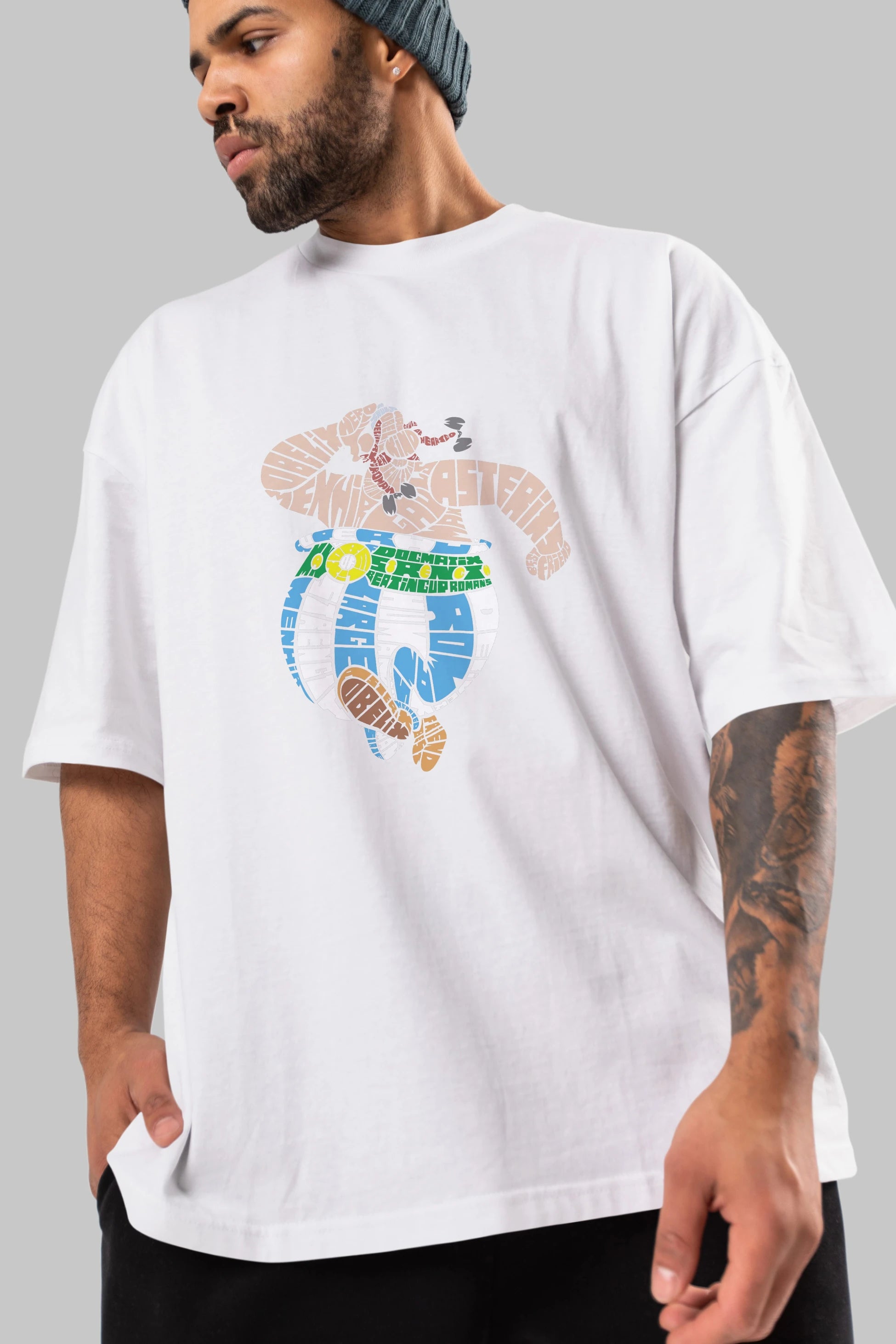 Obelix Ön Baskılı Oversize t-shirt %100 pamuk Erkek Kadın Unisex