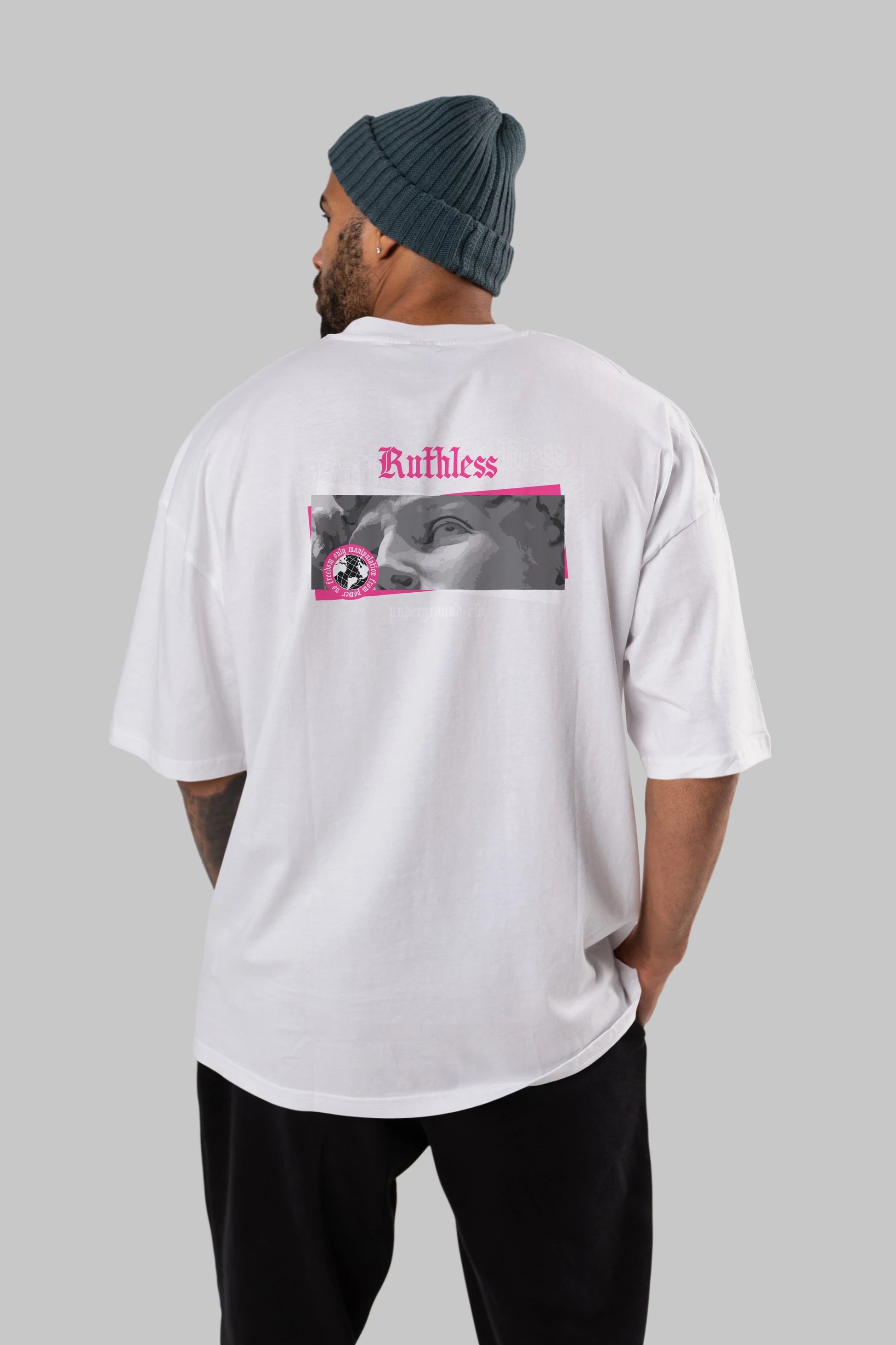 Ruthless Arka Baskılı Oversize t-shirt Erkek Kadın Unisex
