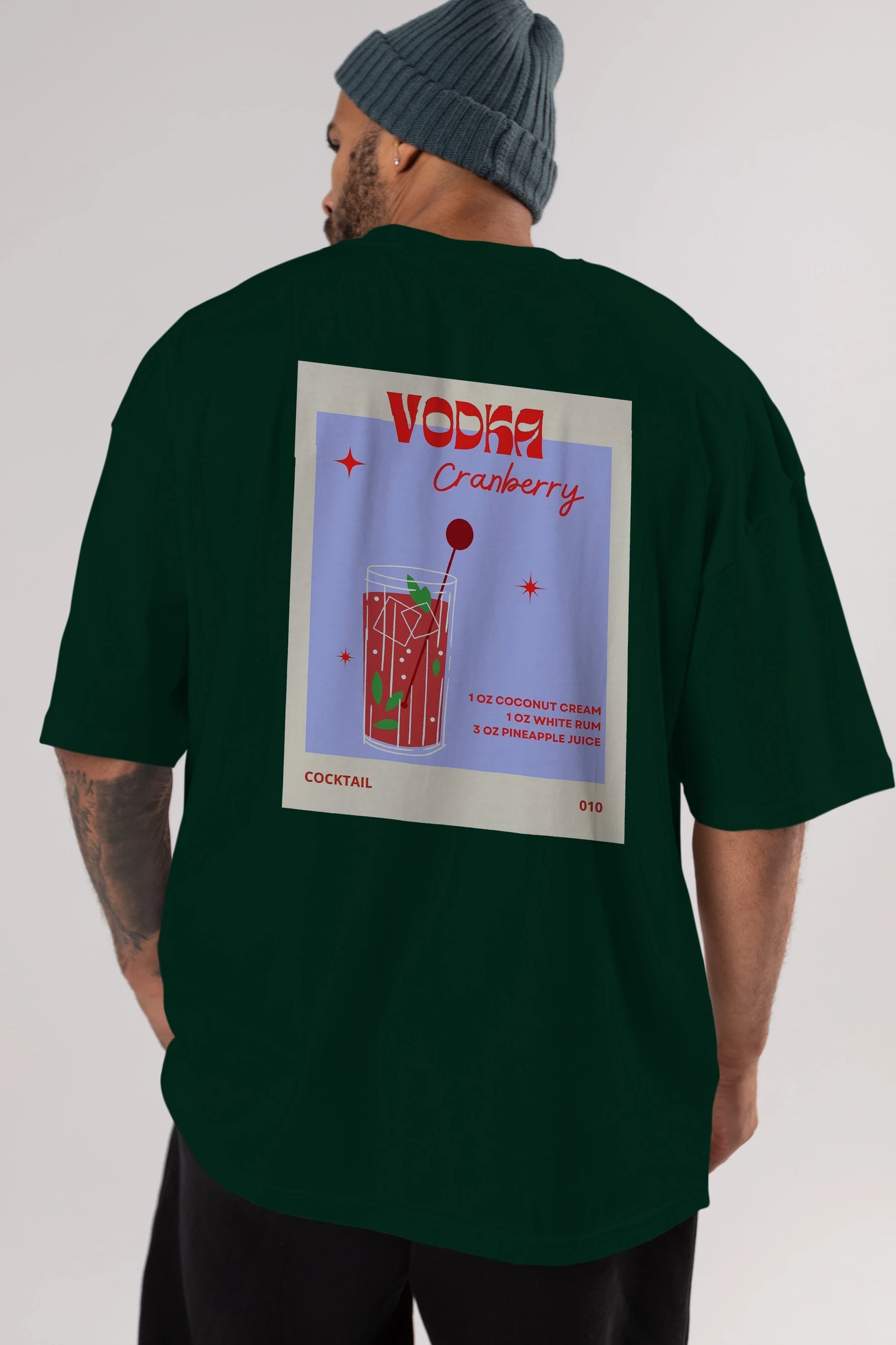 Vodka Cranberry Arka Baskılı Oversize t-shirt Erkek Kadın Unisex %100 Pamuk Bisiklet Yaka tişort