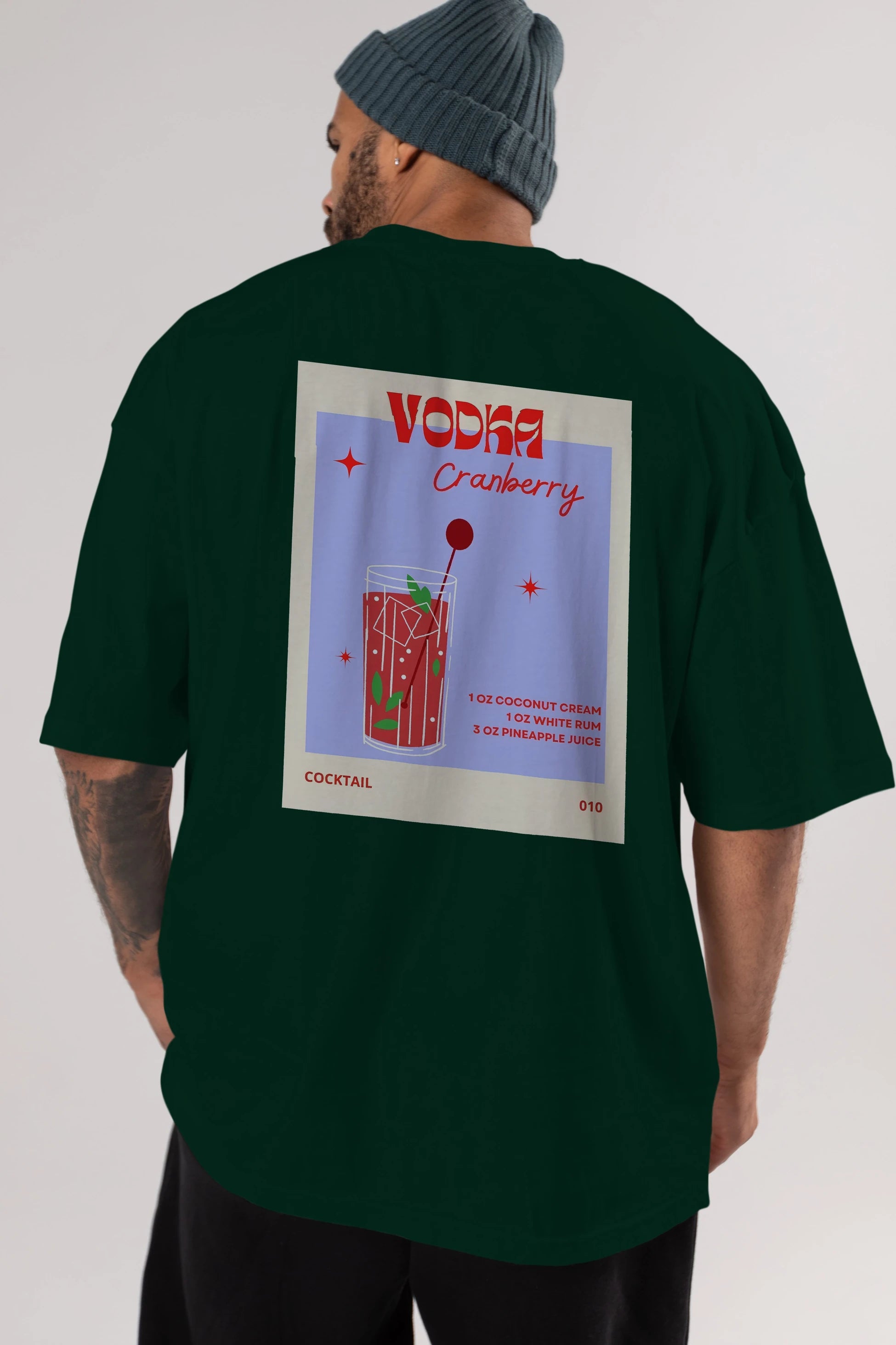 Vodka Cranberry Arka Baskılı Oversize t-shirt Erkek Kadın Unisex %100 Pamuk Bisiklet Yaka tişort