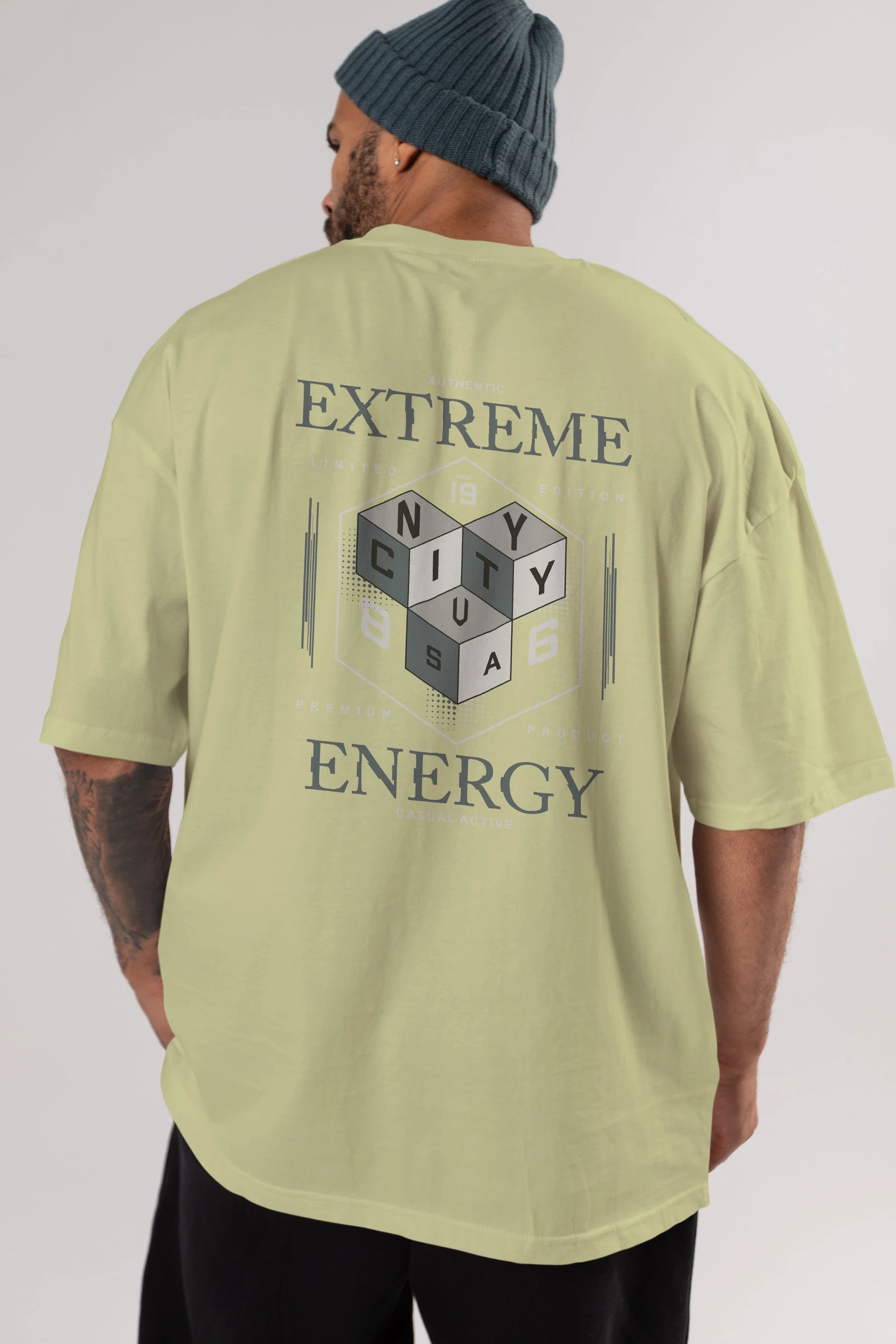 Extreme Energy Arka Baskılı Oversize t-shirt Erkek Kadın Unisex