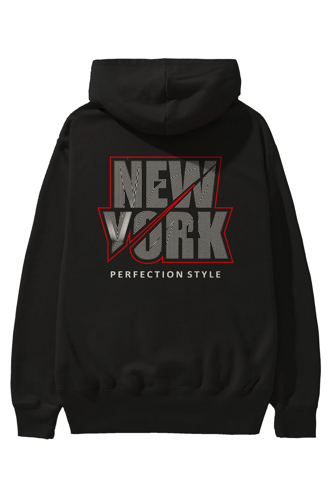 New York Perfection Style Arka Baskılı Hoodie Oversize Kapüşonlu Sweatshirt Erkek Kadın Unisex