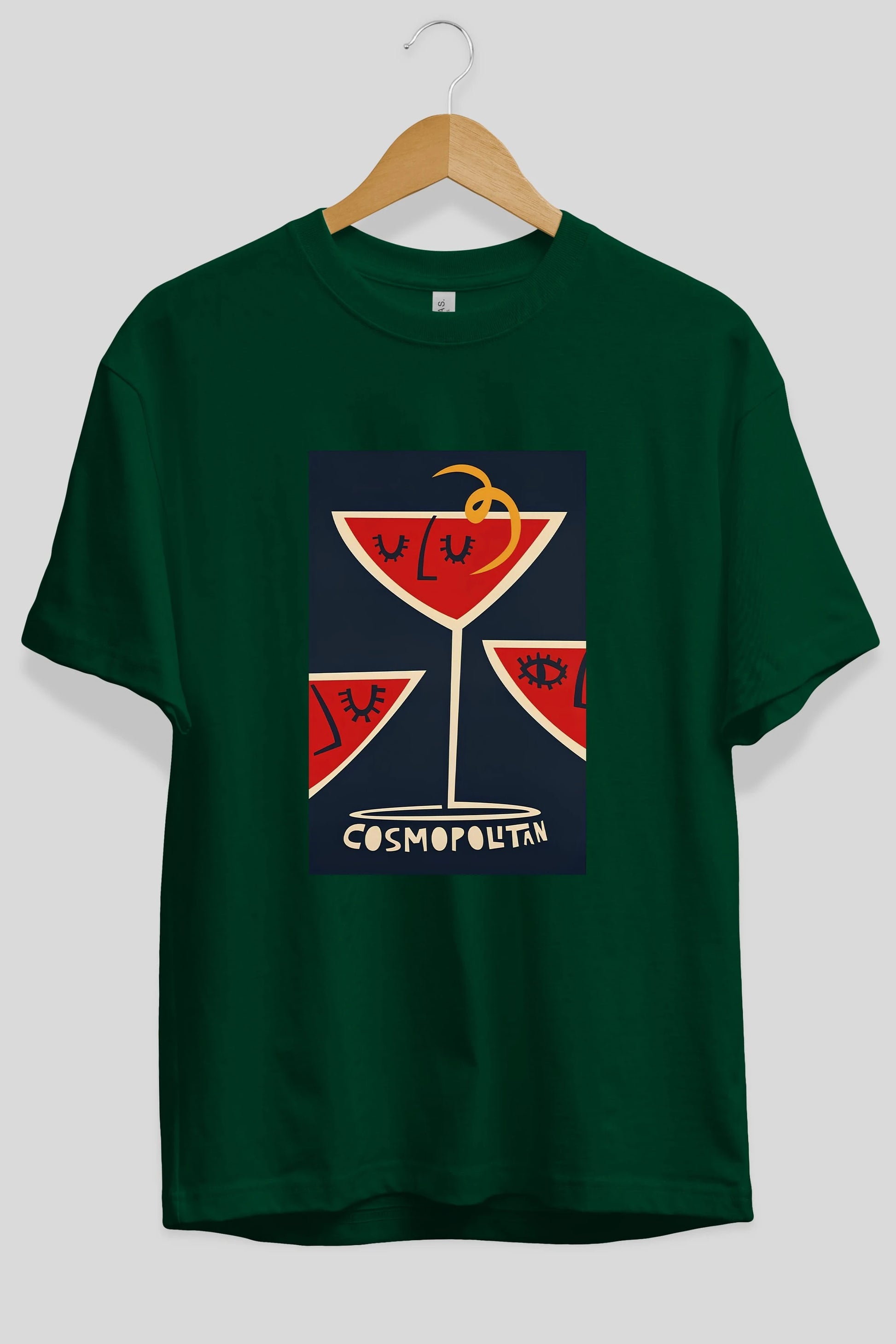 Cosmopolitan 4 Ön Baskılı Oversize t-shirt Erkek Kadın Unisex %100 Pamuk Bisiklet Yaka tişort