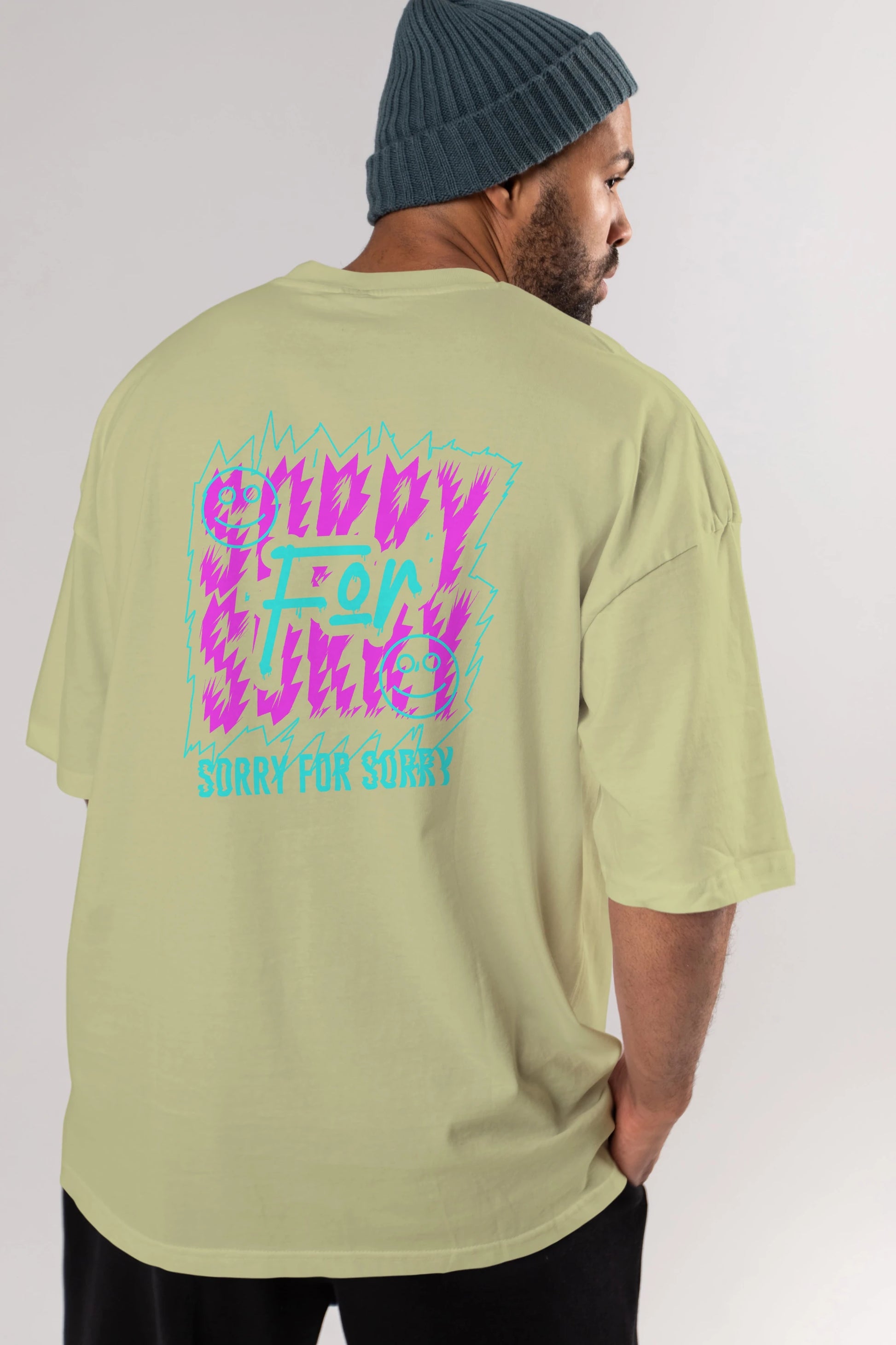 Sorry for Sorry Arka Baskılı Oversize t-shirt Erkek Kadın Unisex