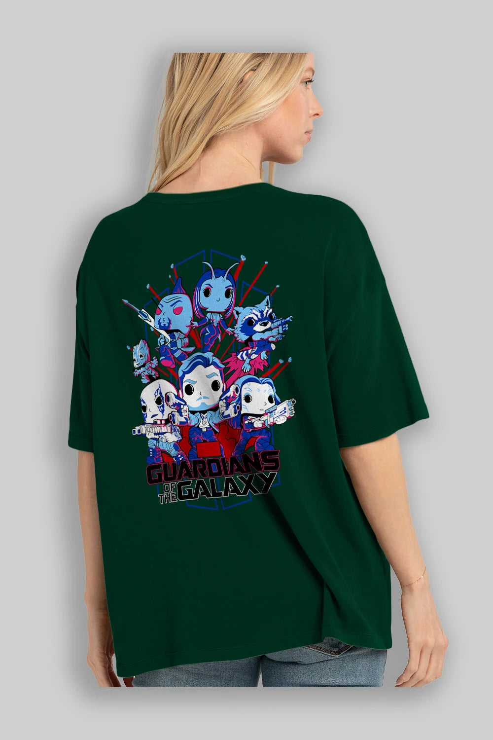 Guardians of the Galaxy Arka Baskılı Oversize t-shirt Erkek Kadın Unisex %100 Pamuk Bisiklet Yaka tişort