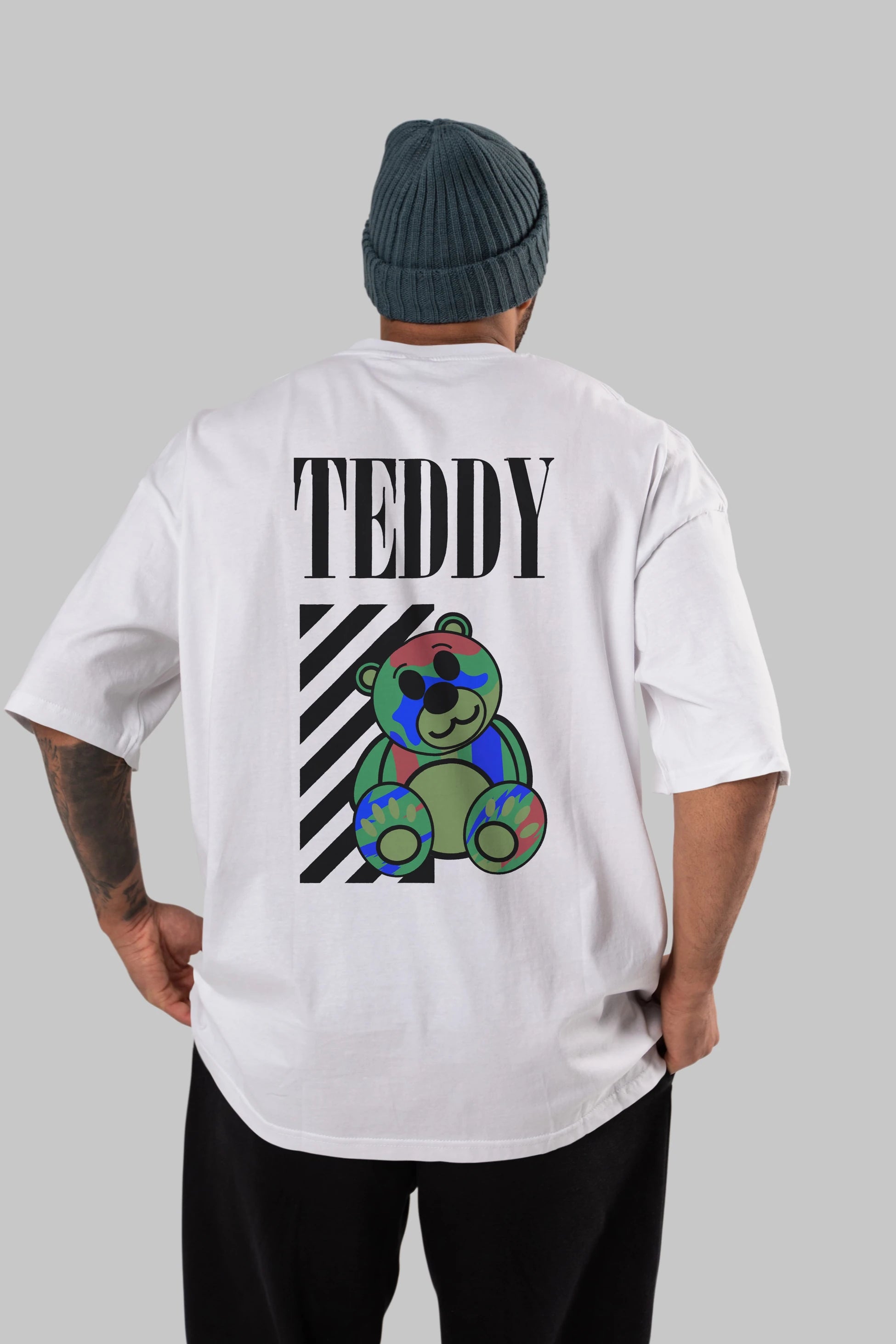 Teddy Bear 2 Arka Baskılı Oversize t-shirt Erkek Kadın Unisex