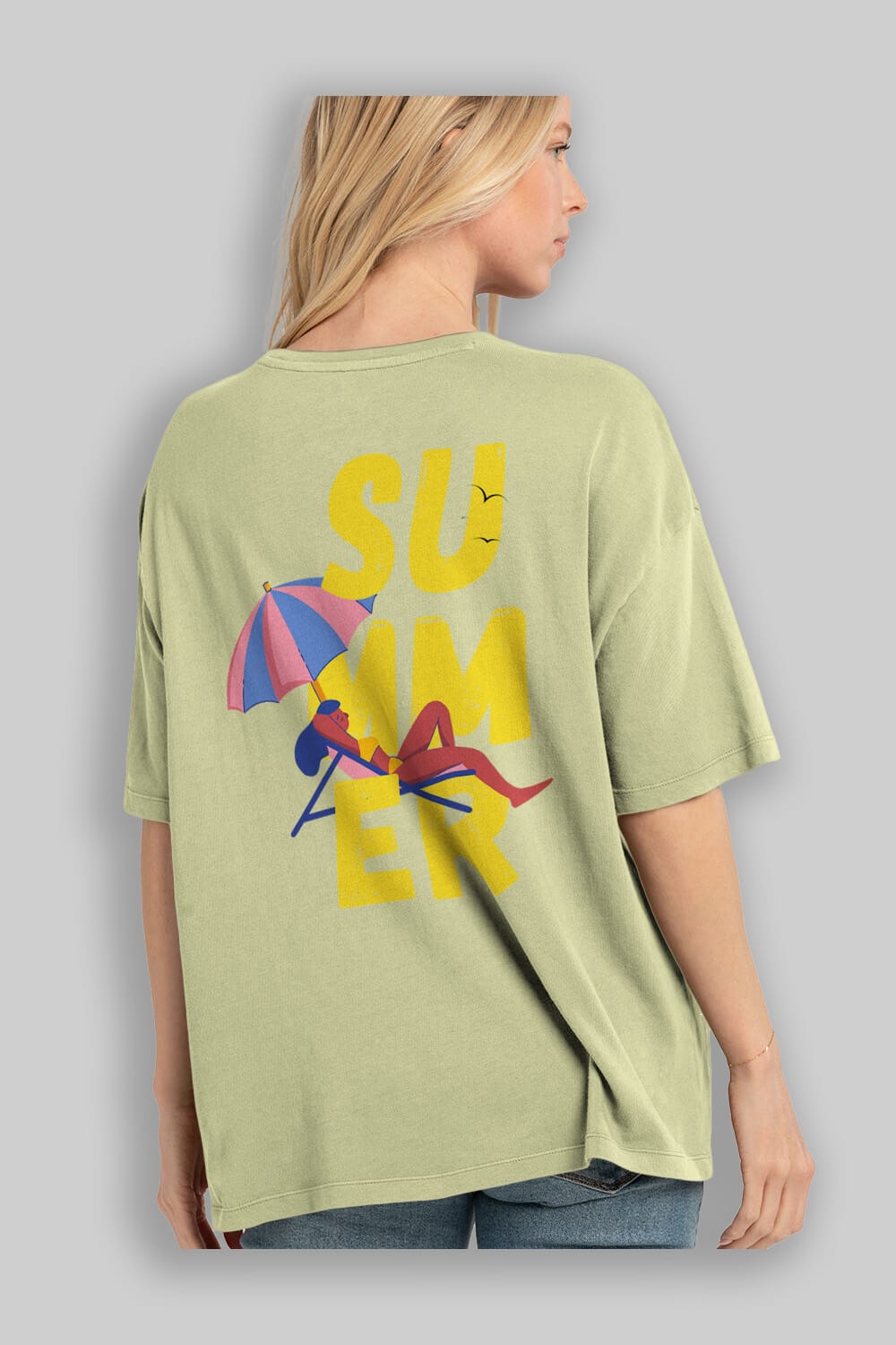 Summer Yazılı Arka Baskılı Oversize t-shirt Erkek Kadın Unisex