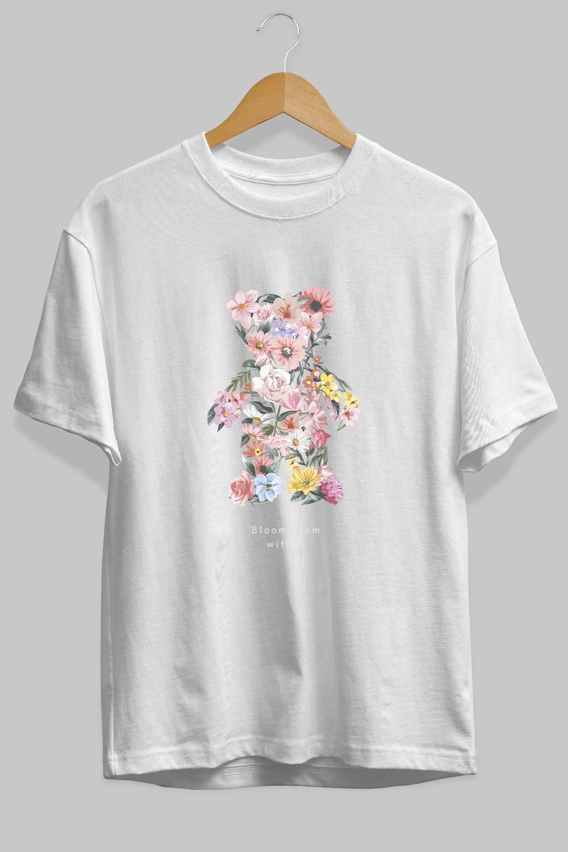 Bloom from Bear Ön Baskılı Oversize t-shirt Erkek Kadın Unisex
