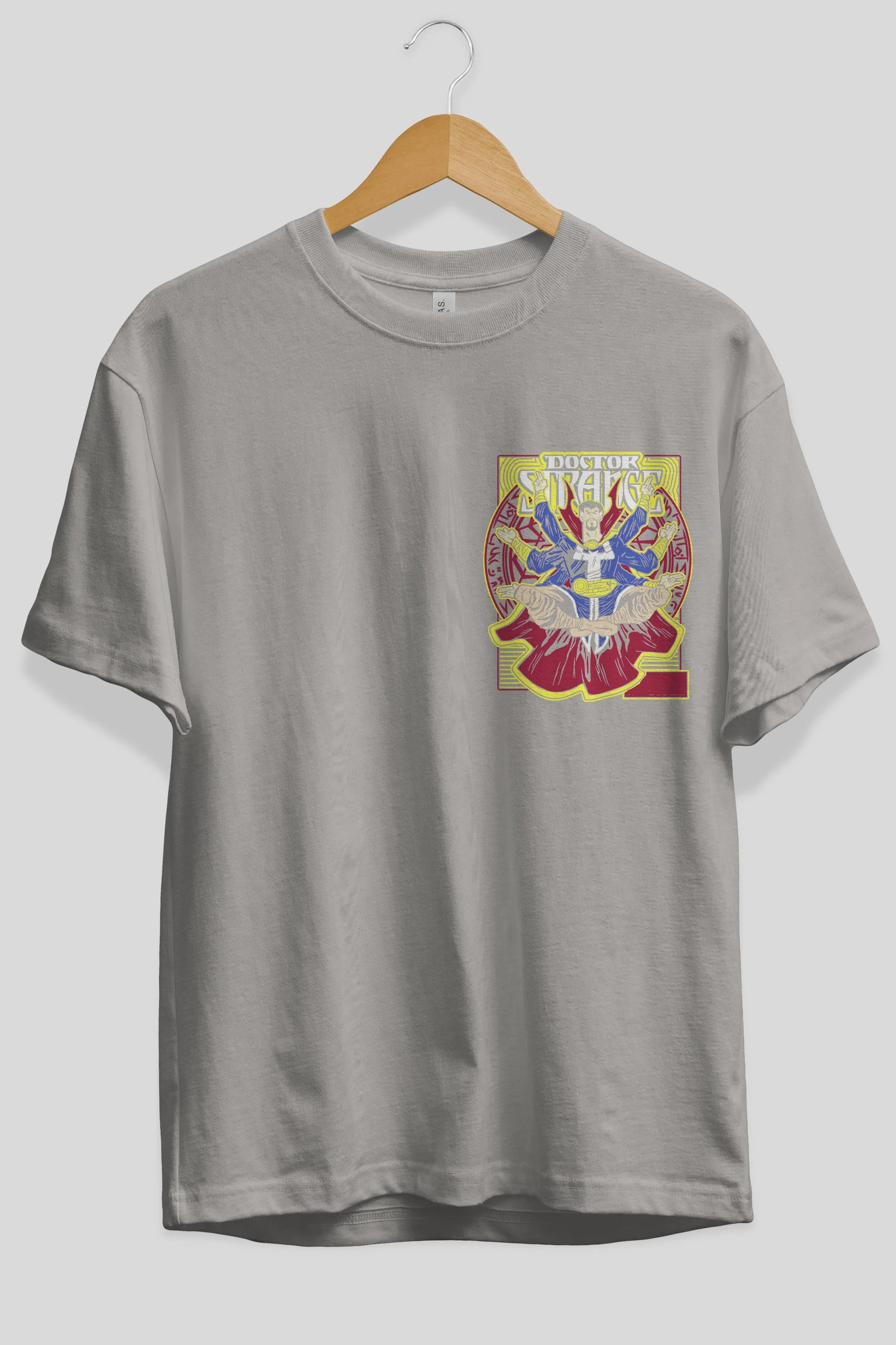 Doctor Strange (1) Ön Sol Baskılı Oversize t-shirt Erkek Kadın Unisex %100 Pamuk Bisiklet Yaka tişort