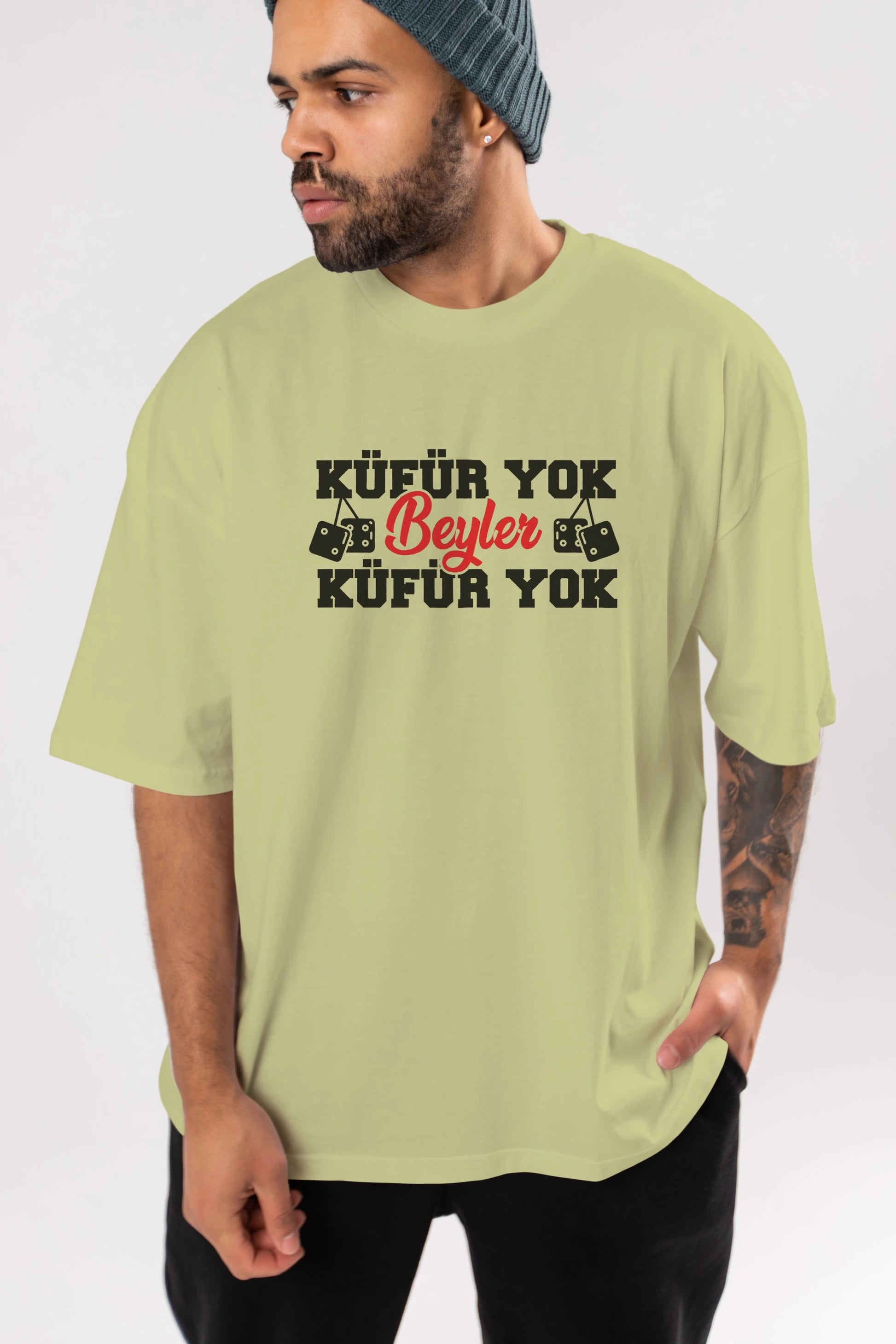 Küfür Yok Beyler Ön Baskılı Oversize t-shirt %100 pamuk Erkek Kadın Unisex