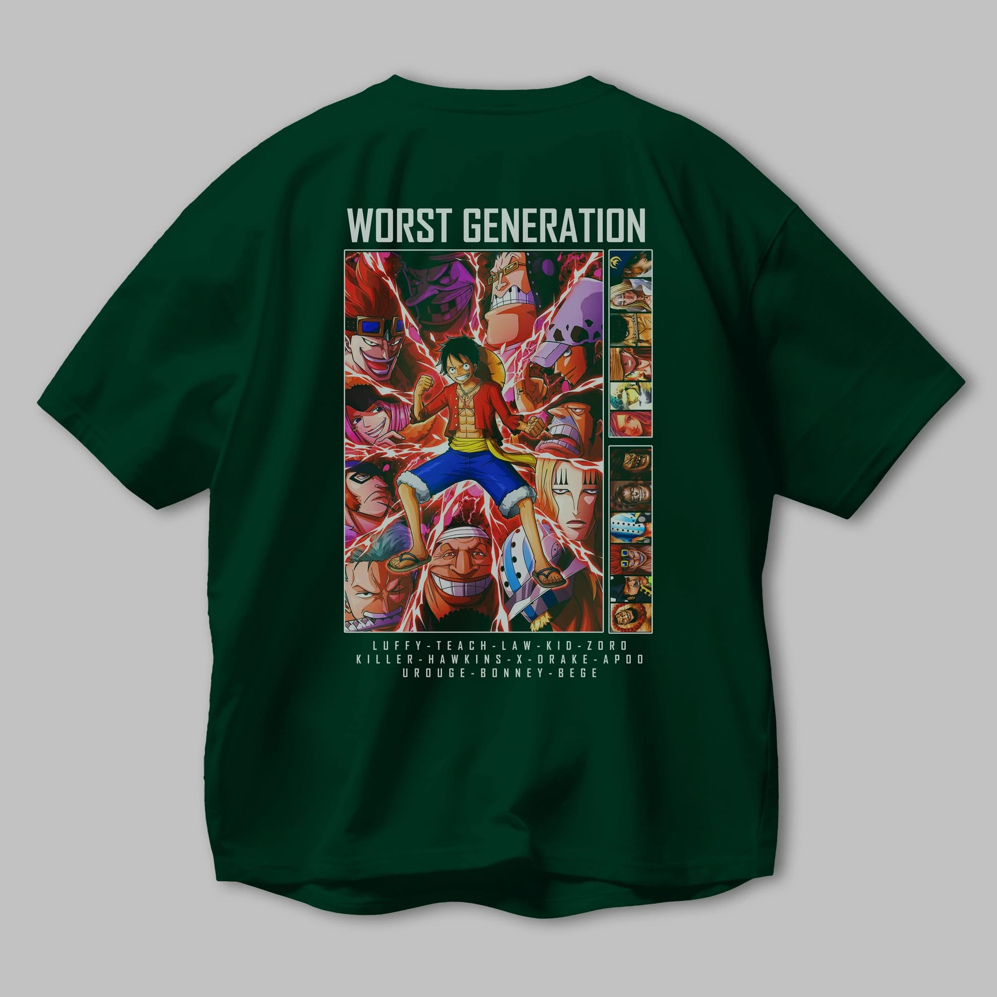 Worst Generation Anime Arka Baskılı Oversize t-shirt Erkek Kadın Unisex %100 pamuk tişort