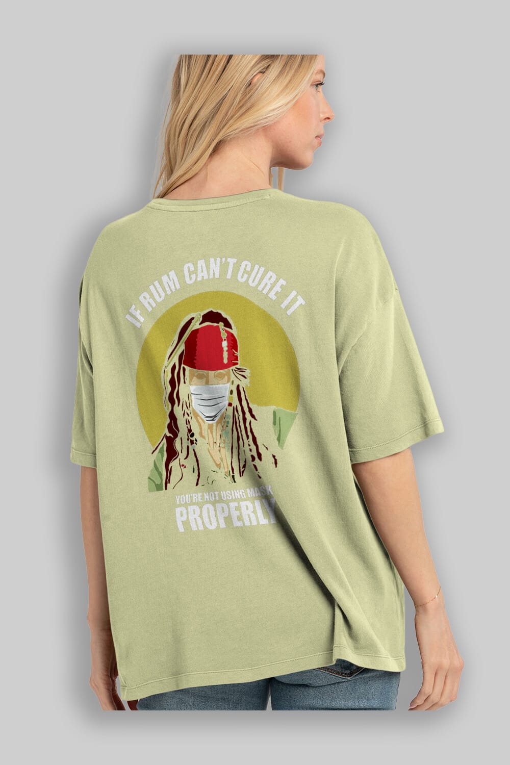 Pirates Maker Arka Baskılı Oversize t-shirt Erkek Kadın Unisex %100 Pamuk tişort