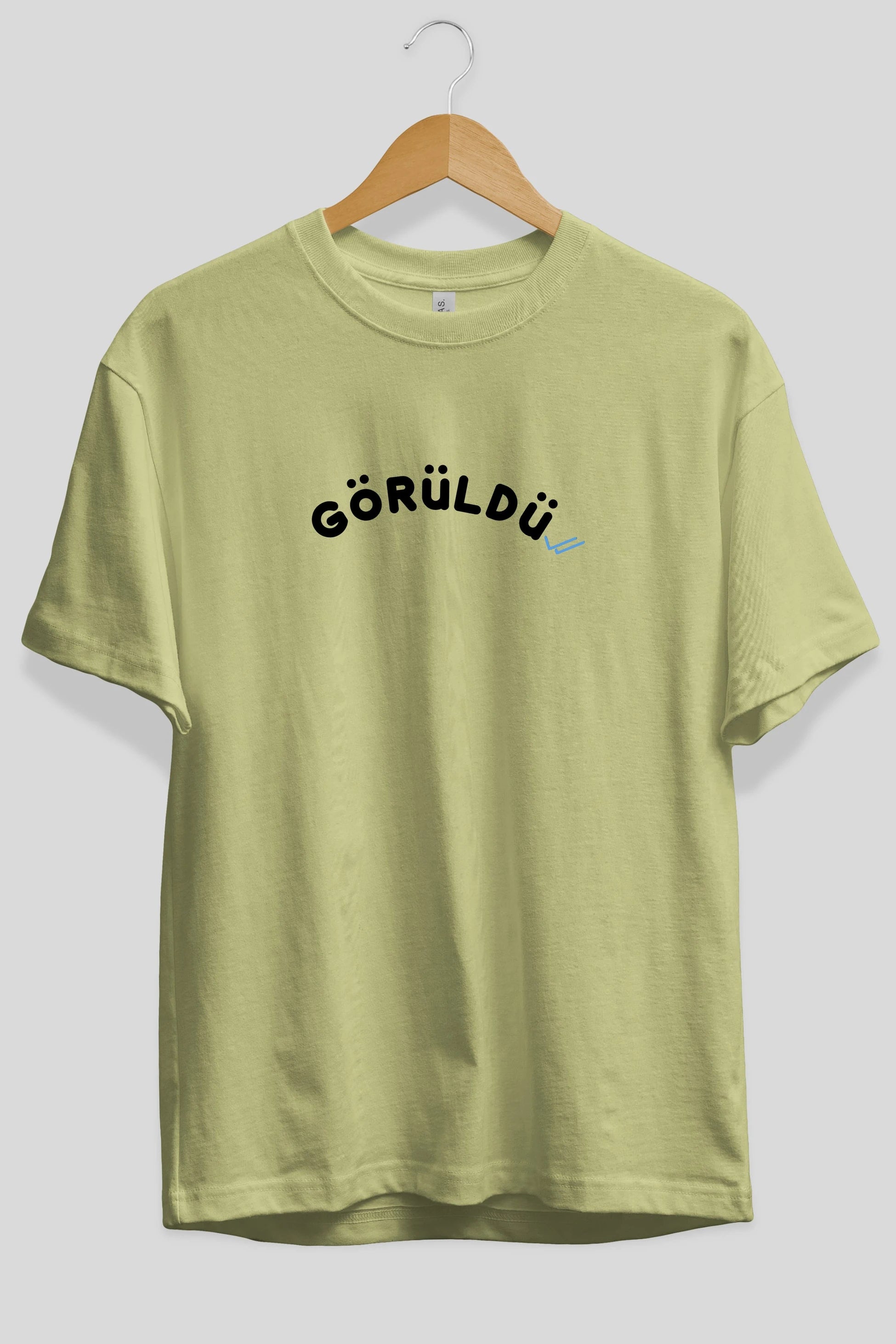 Görüldü Ön Baskılı Oversize t-shirt %100 pamuk Erkek Kadın Unisex