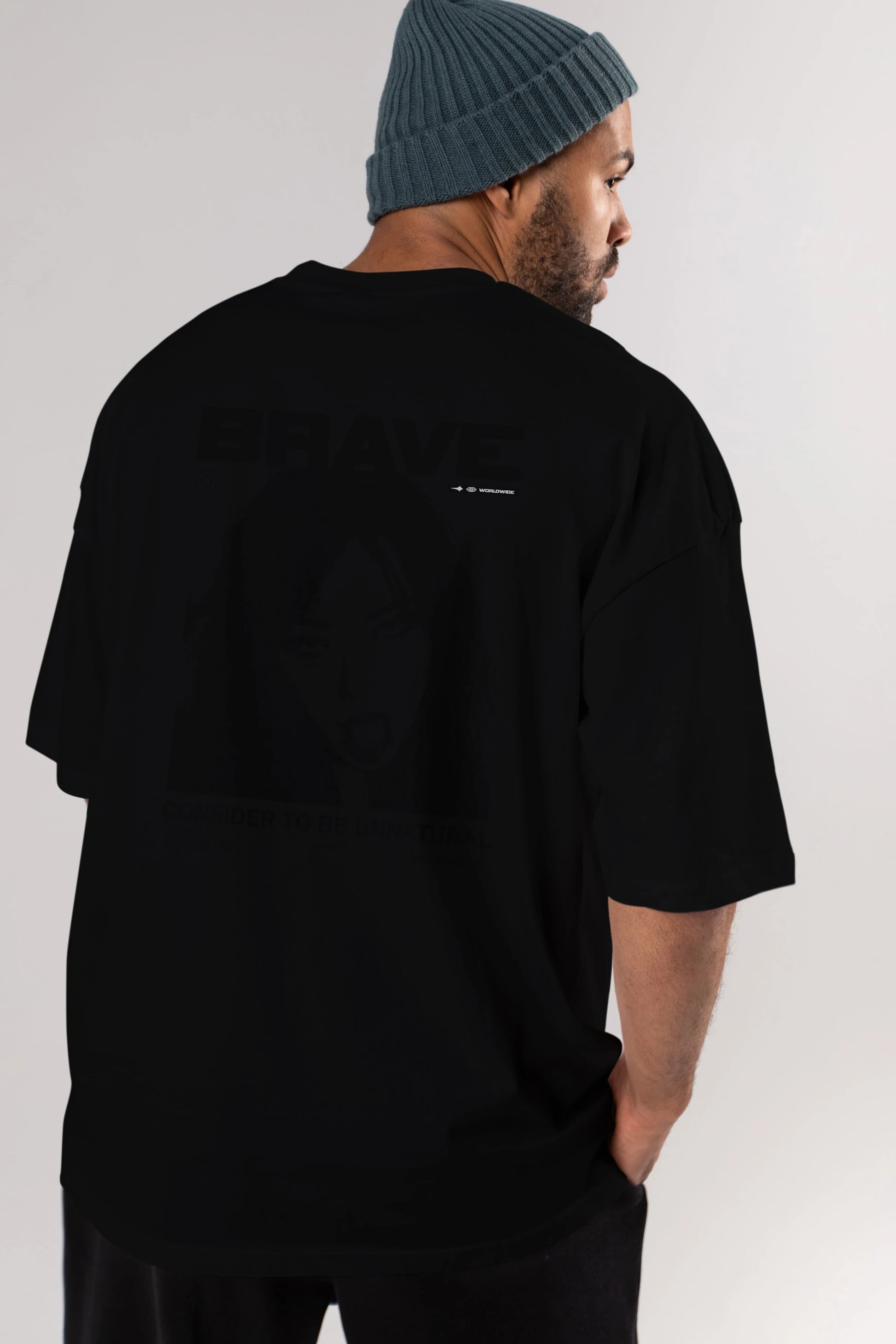 Brave Arka Baskılı Oversize t-shirt Erkek Kadın Unisex