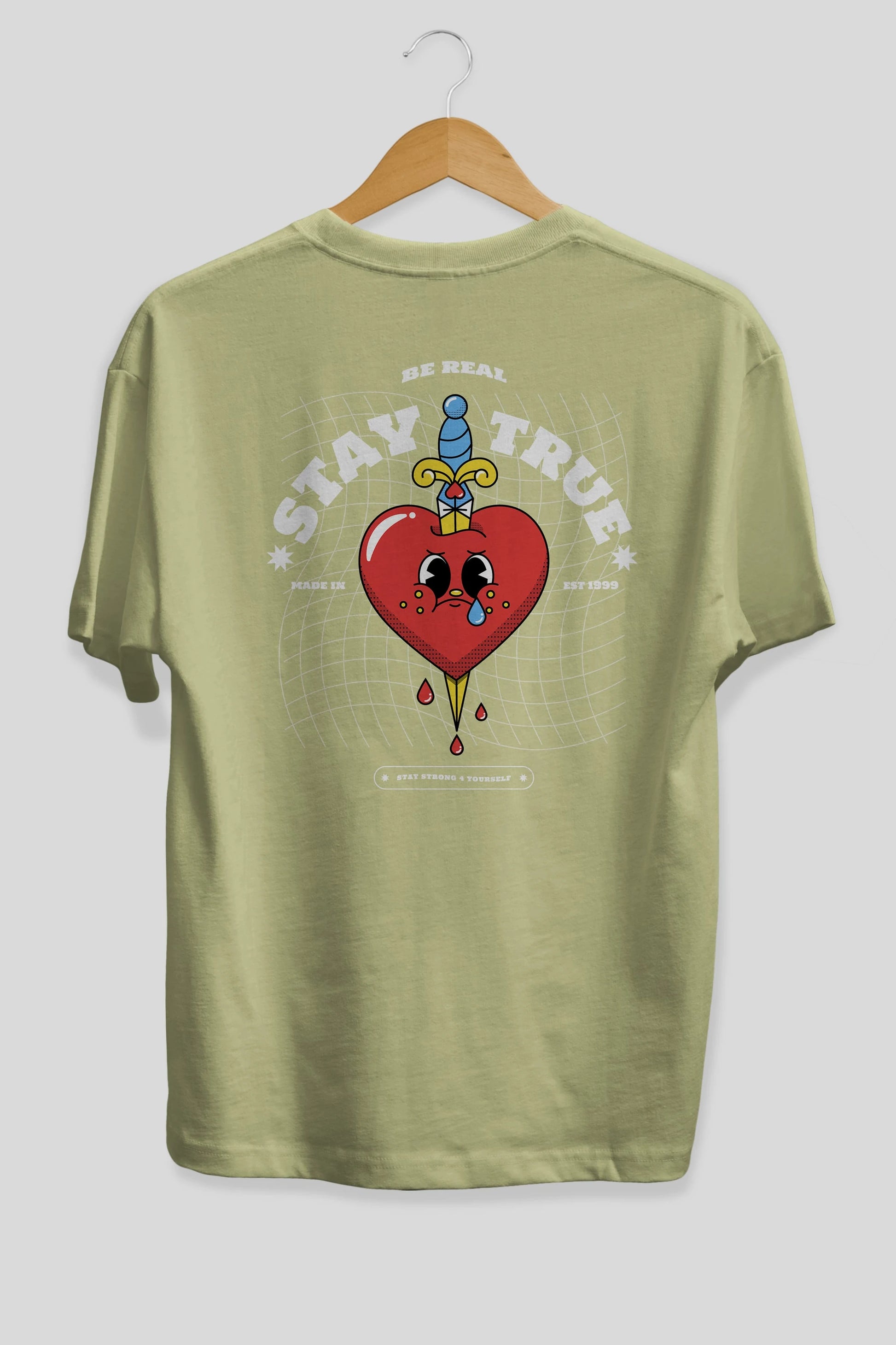 Stay True Arka Baskılı Oversize t-shirt Erkek Kadın Unisex