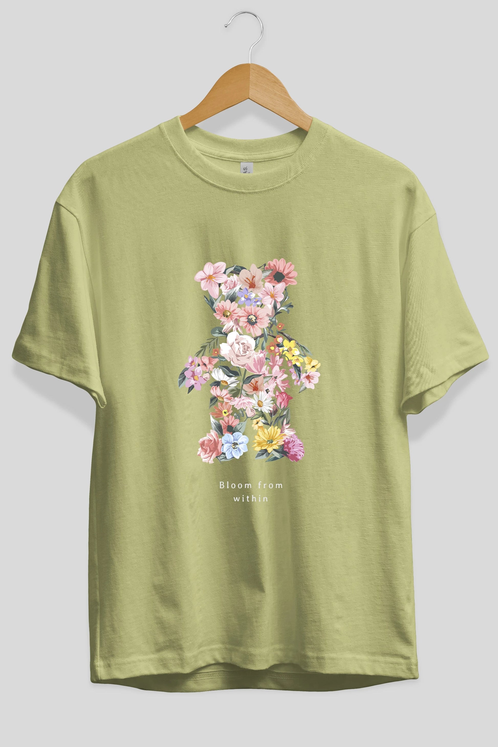 Bloom from Bear Ön Baskılı Oversize t-shirt Erkek Kadın Unisex