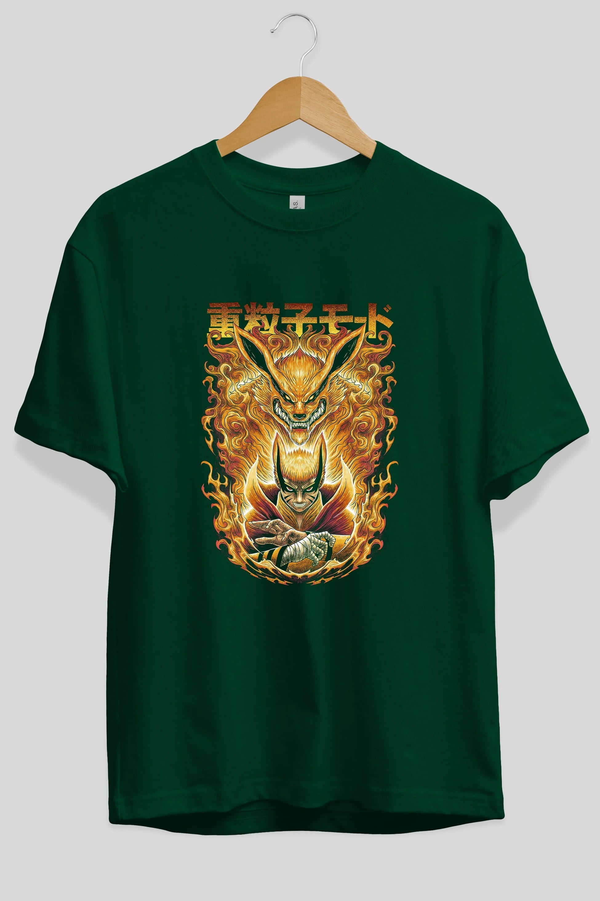 NARUTO KYUUBI 1 Anime Ön Baskılı Oversize t-shirt %100 pamuk Erkek Kadın Unisex