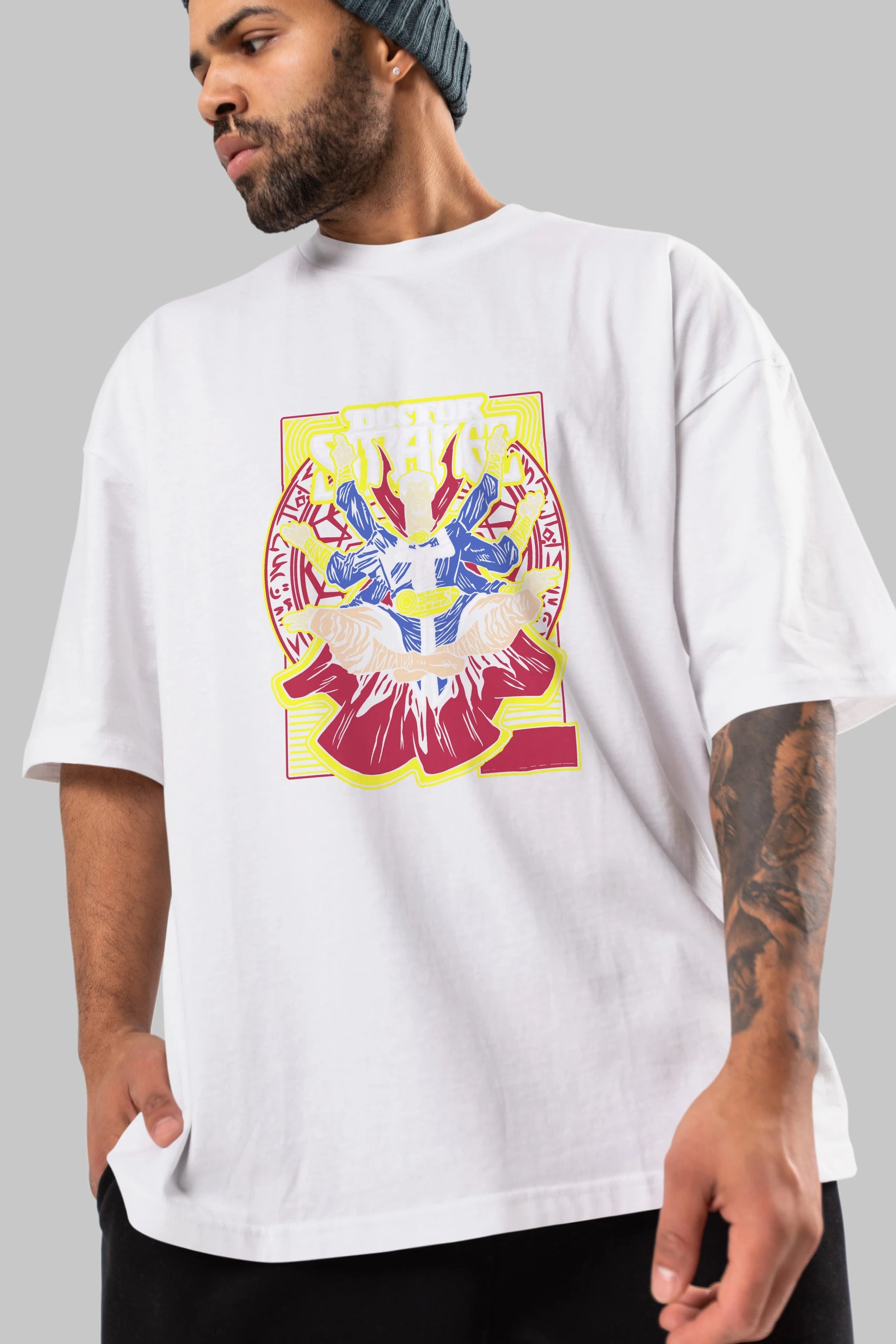 Doctor Strange (1) Ön Baskılı Oversize t-shirt Erkek Kadın Unisex %100 Pamuk Bisiklet Yaka tişort