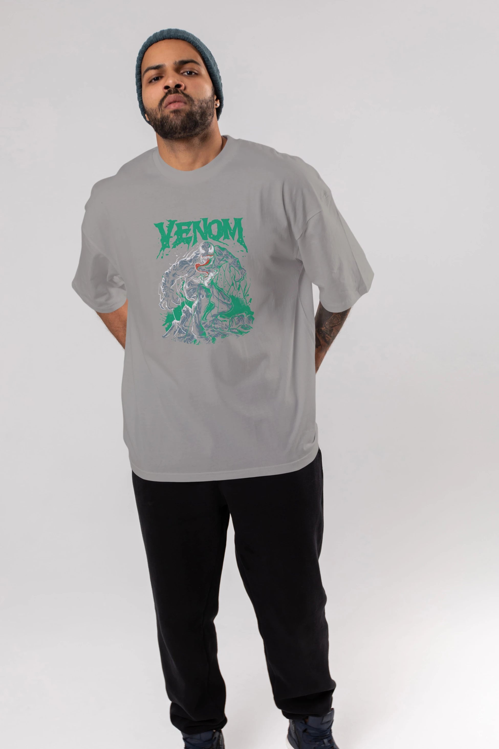 Venom (3) Ön Baskılı Oversize t-shirt Erkek Kadın Unisex %100 Pamuk Bisiklet Yaka tişort