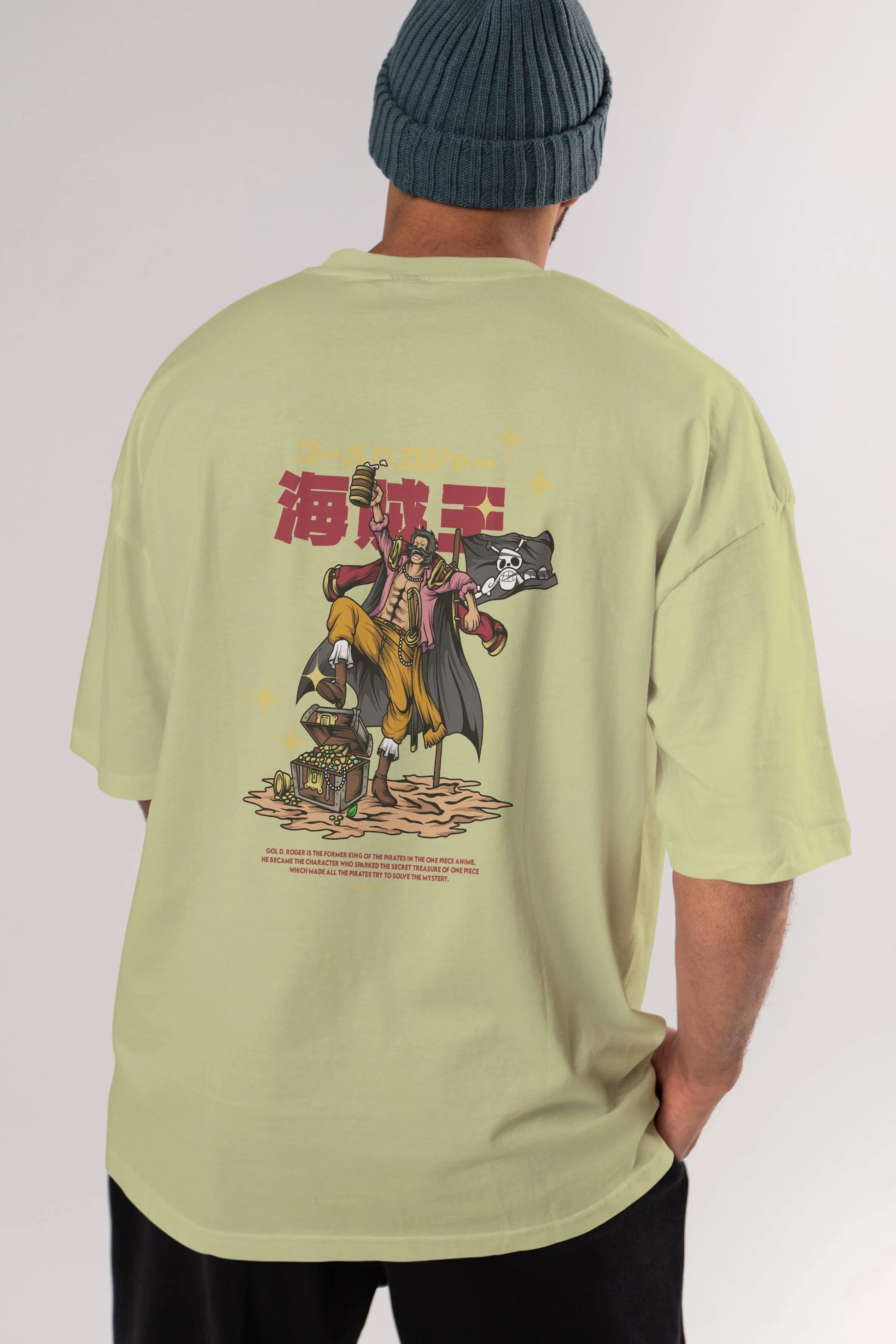 Roger Anime Arka Baskılı Oversize t-shirt Erkek Kadın Unisex