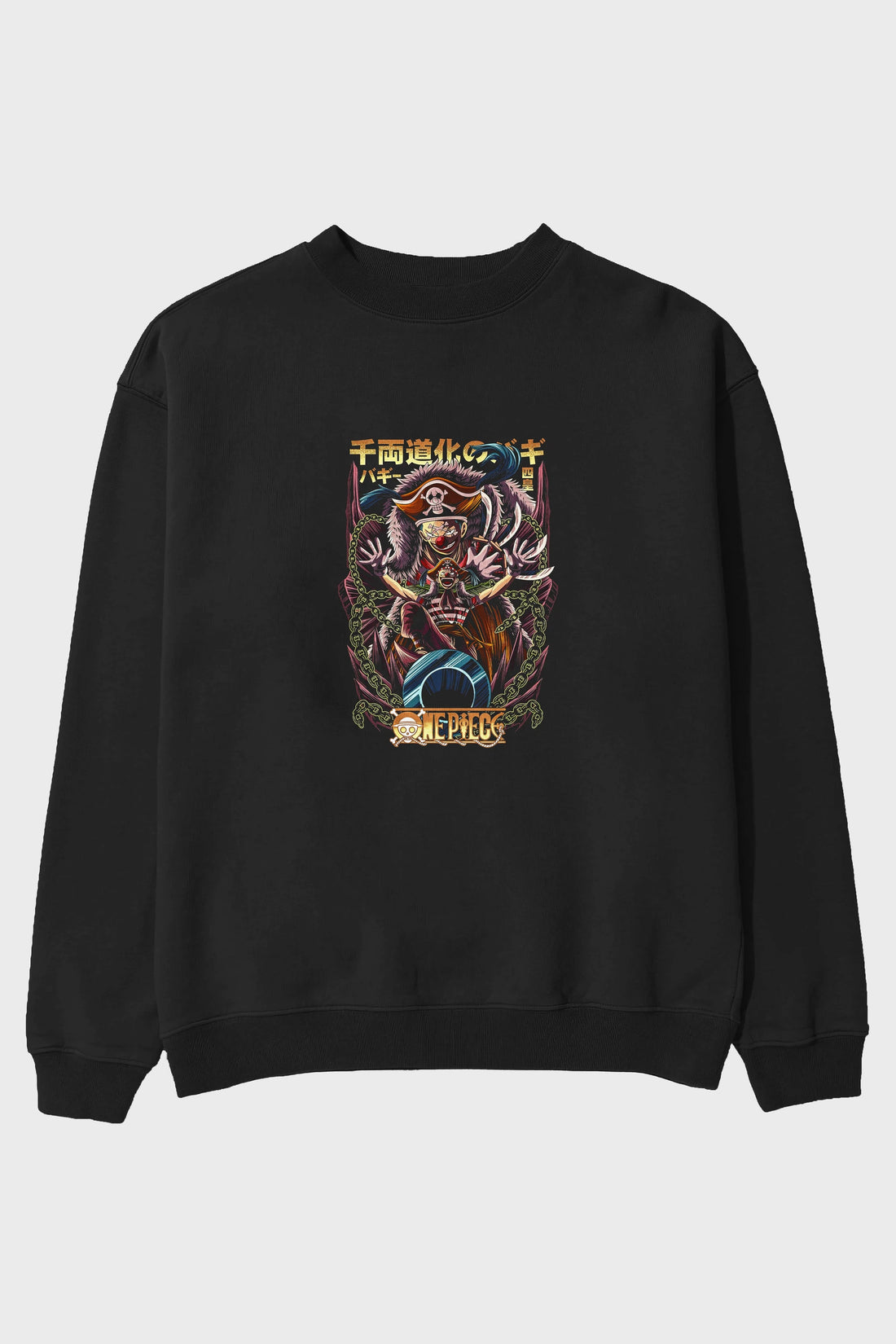 ONE PIECE (5) Anime Ön Baskılı Oversize Sweatshirt Erkek Kadın Unisex