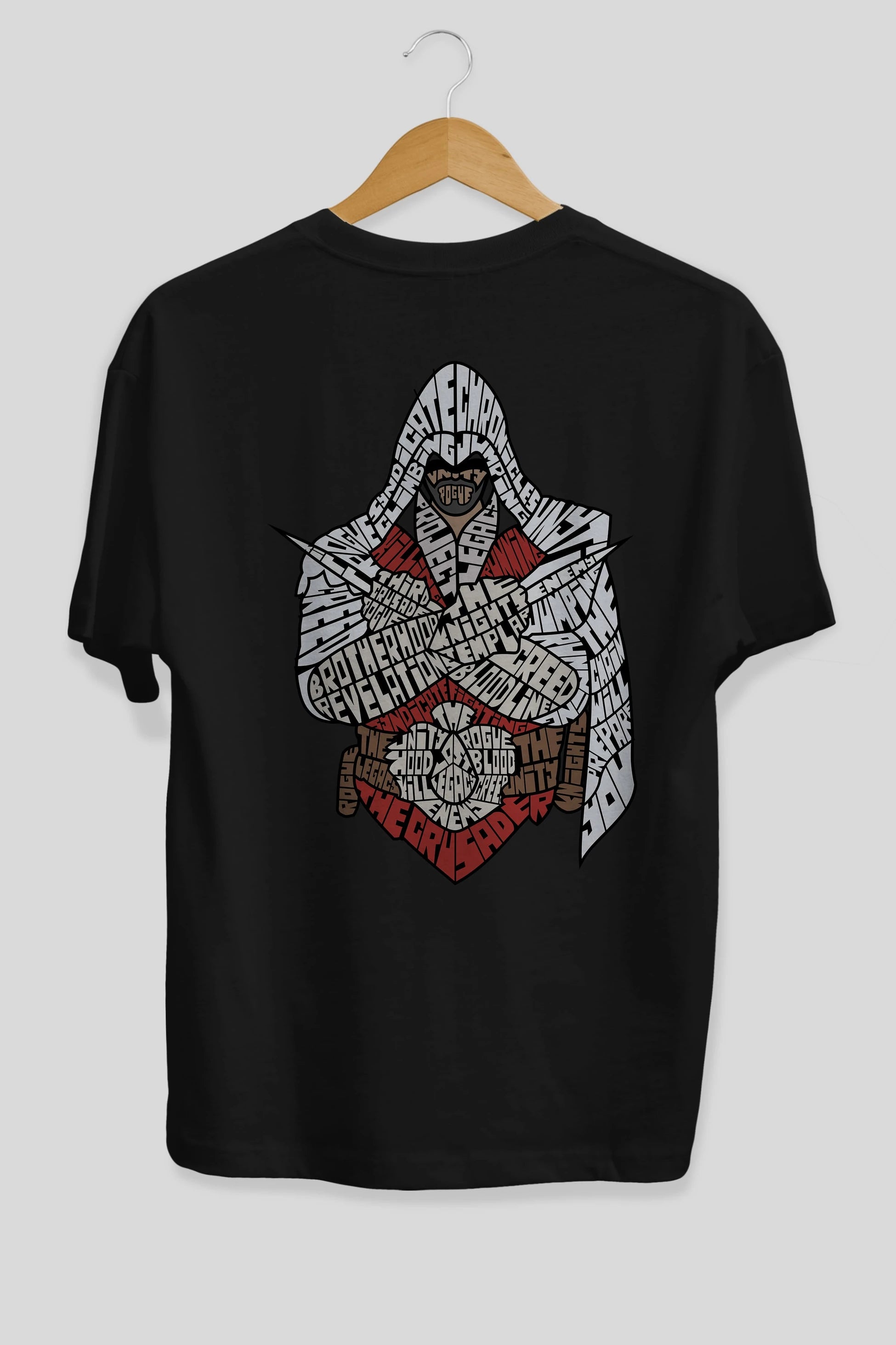 Assassins Arka Baskılı Oversize t-shirt %100 pamuk Erkek Kadın Unisex