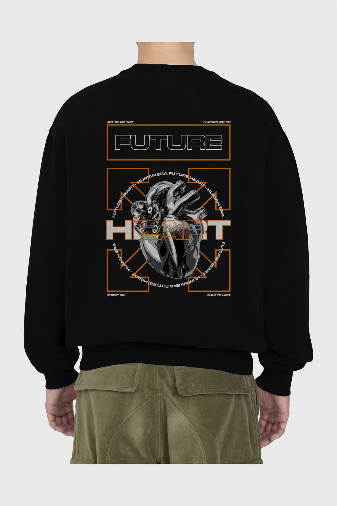 Future Heart Arka Baskılı Oversize Sweatshirt Erkek Kadın Unisex