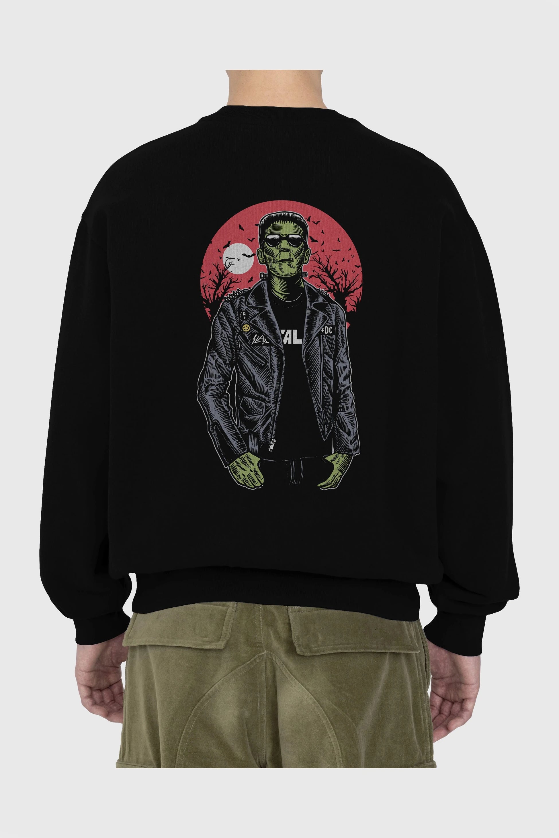 Frank Arka Baskılı Oversize Sweatshirt Erkek Kadın Unisex