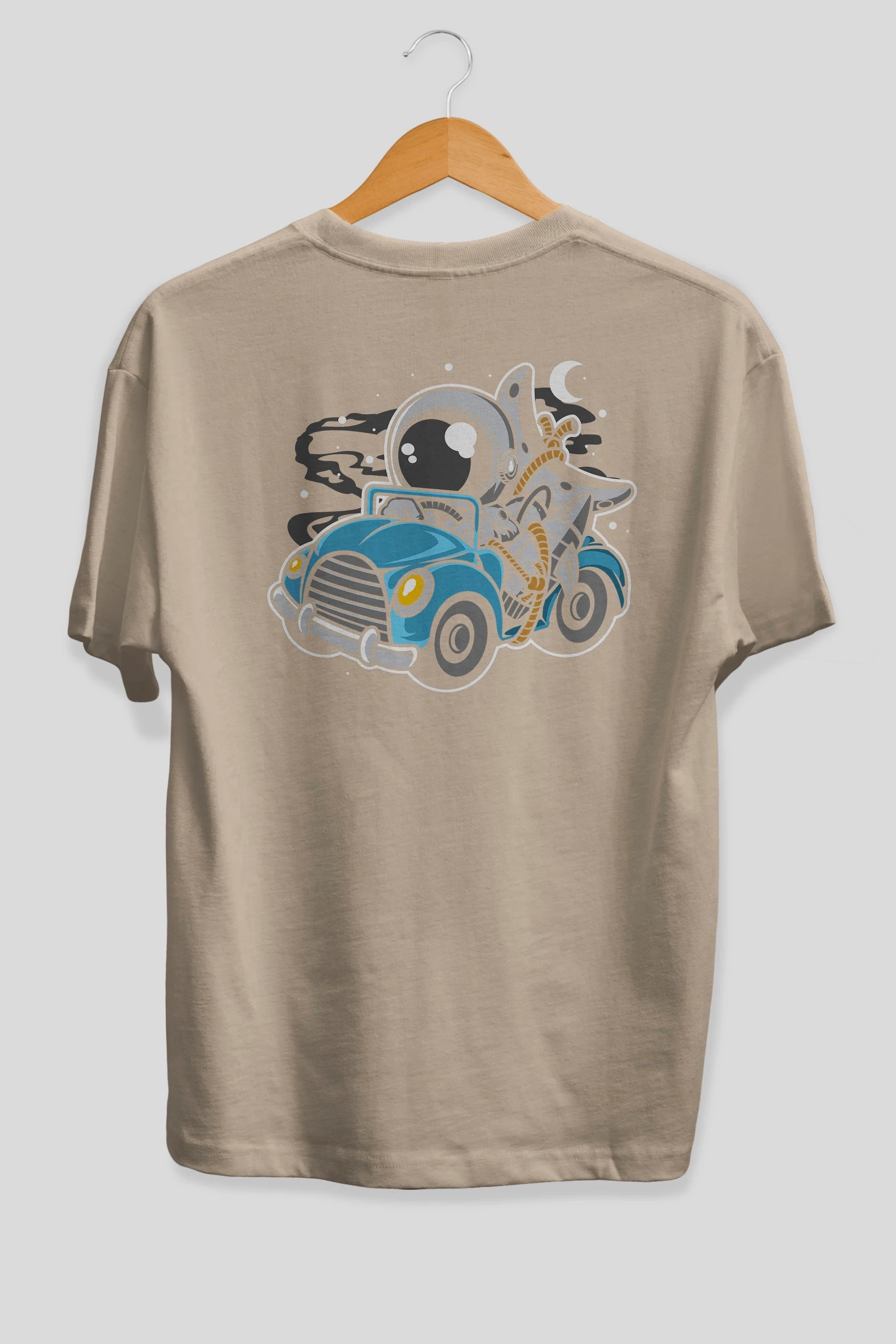Astronaut Journey Arka Baskılı Oversize t-shirt Erkek Kadın Unisex