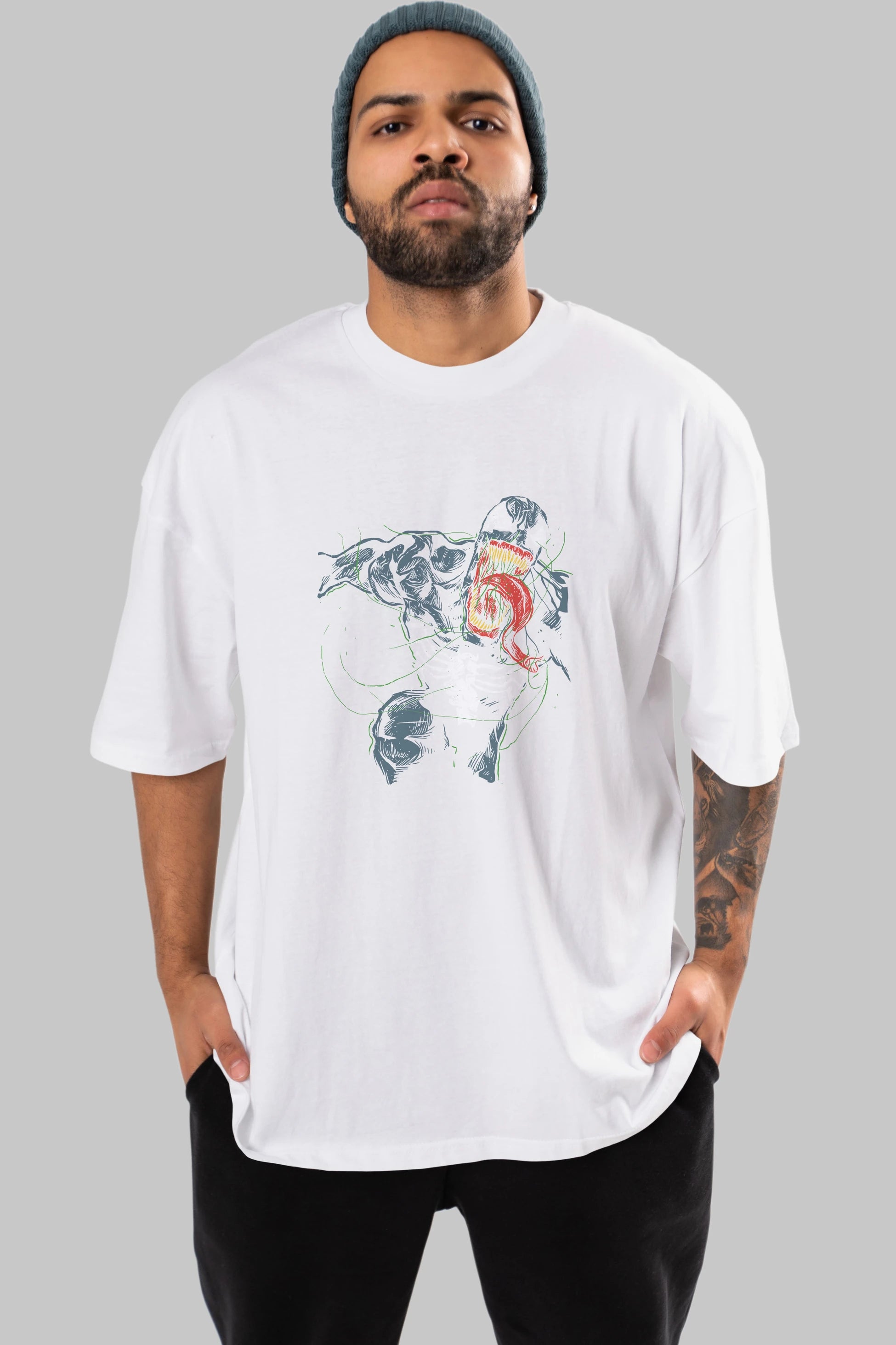 Venom (6) Ön Baskılı Oversize t-shirt Erkek Kadın Unisex %100 Pamuk Bisiklet Yaka tişort