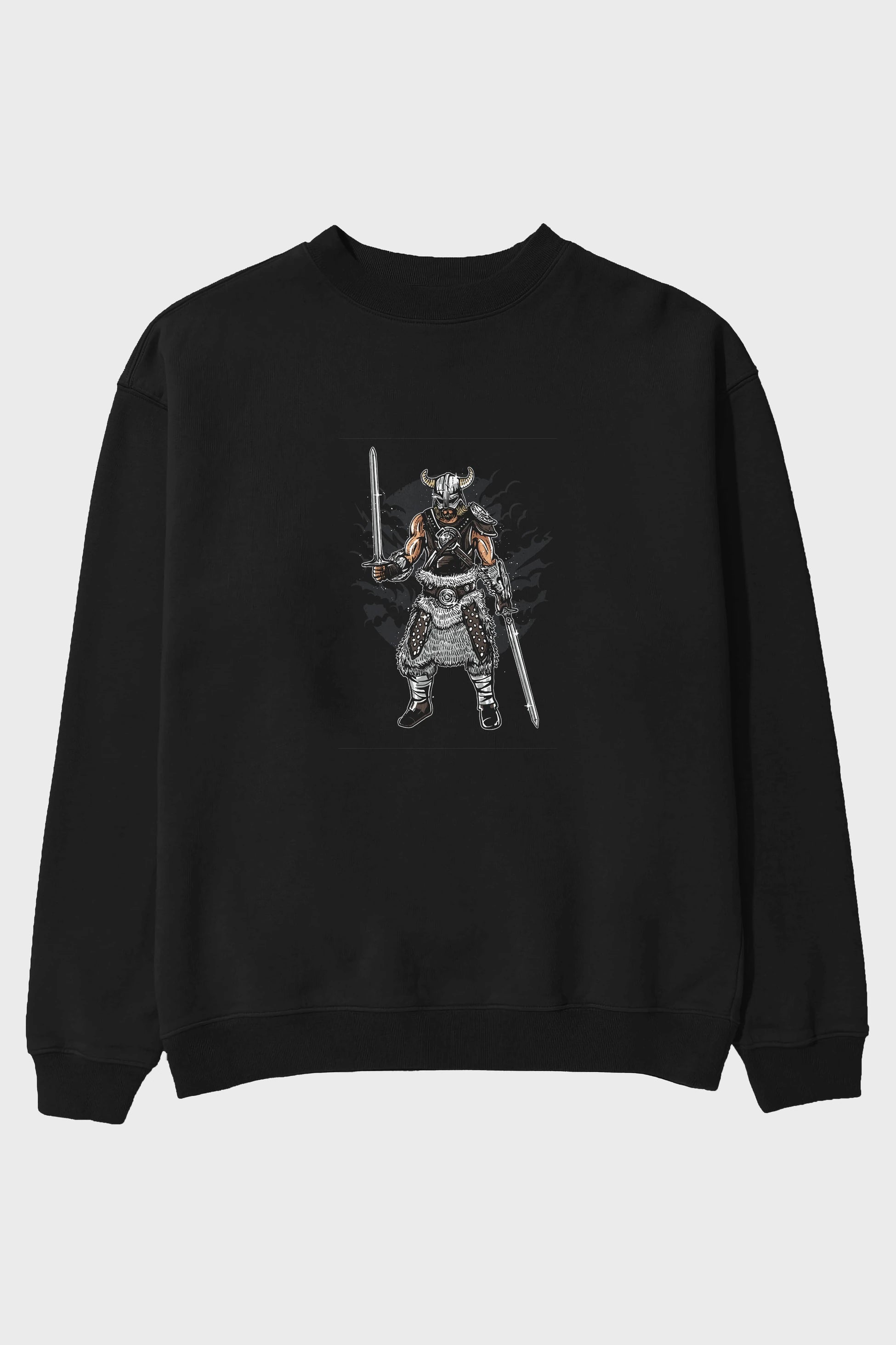 Dark Viking Ön Baskılı Oversize Sweatshirt Erkek Kadın Unisex