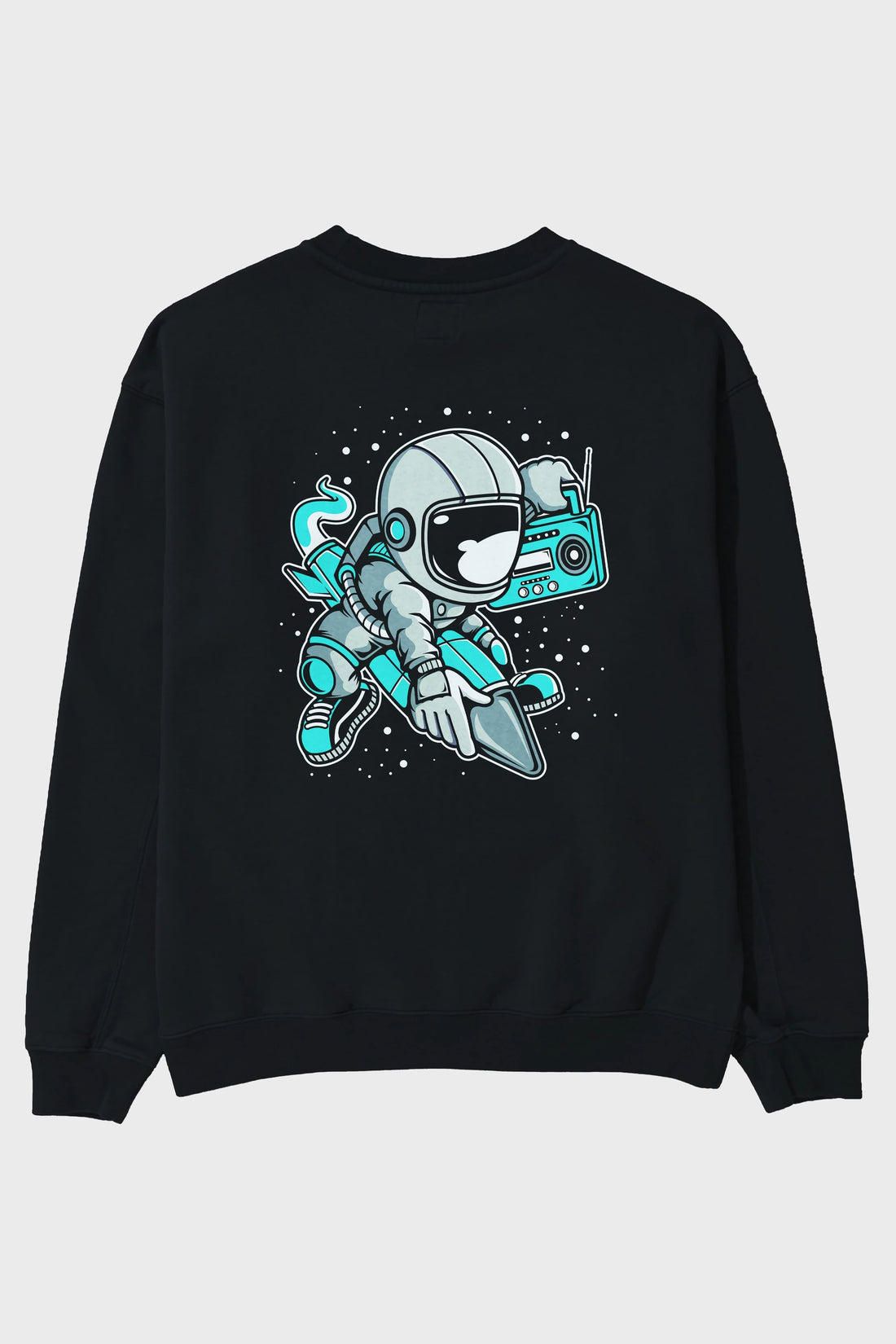 Astronaut Rocket (2) Arka Baskılı Oversize Sweatshirt Erkek Kadın Unisex