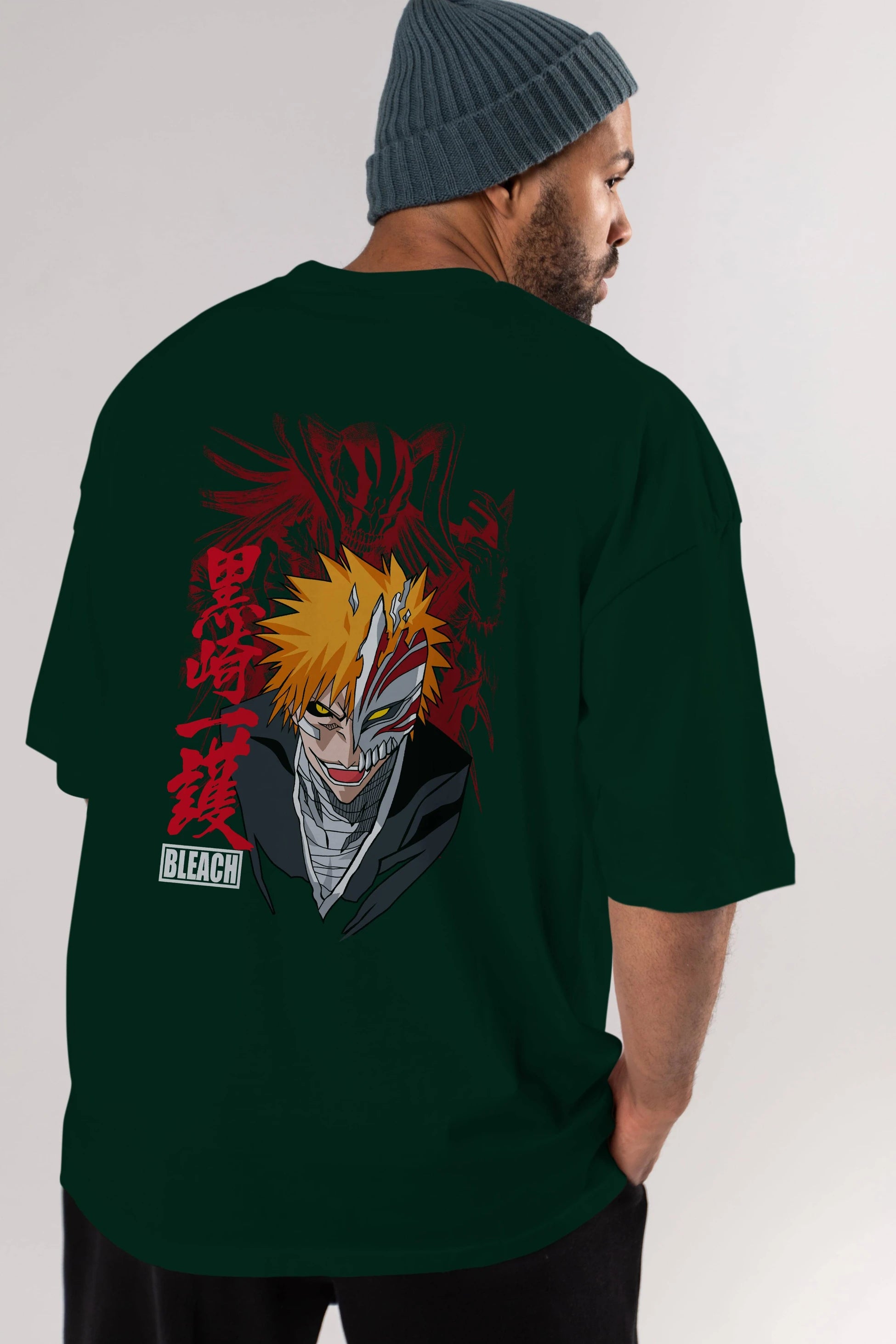 ICHIGO KUROSAKI VIZARD Anime Arka Baskılı Oversize t-shirt Erkek Kadın Unisex
