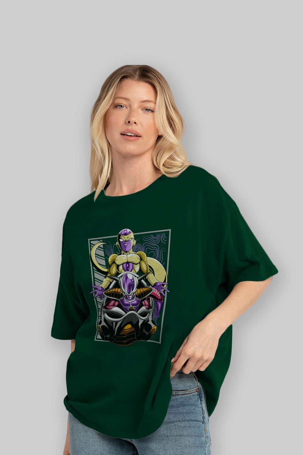 DragonBall Freezer Anime Ön Baskılı Oversize t-shirt %100 pamuk Erkek Kadın Unisex