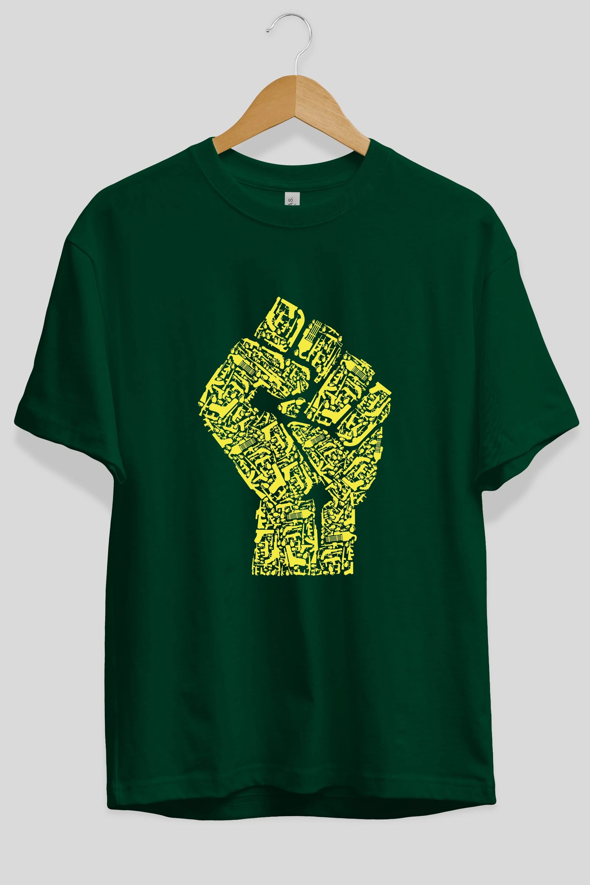 Hand Of Revolution Ön Baskılı Oversize t-shirt %100 pamuk Erkek Kadın Unisex