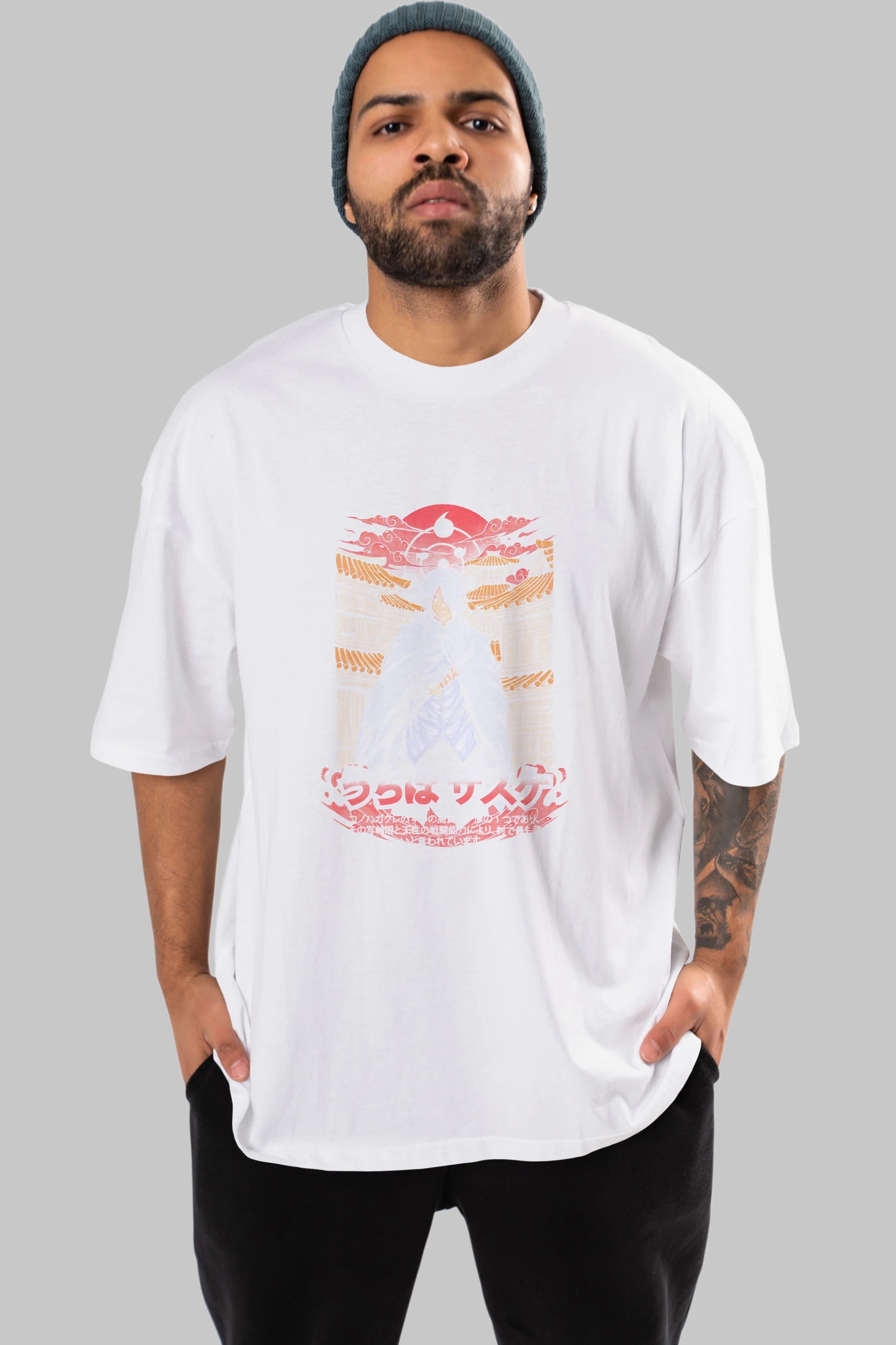 NARUTO SASUKE UCHIHA 1 Anime Ön Baskılı Oversize t-shirt %100 pamuk Erkek Kadın Unisex